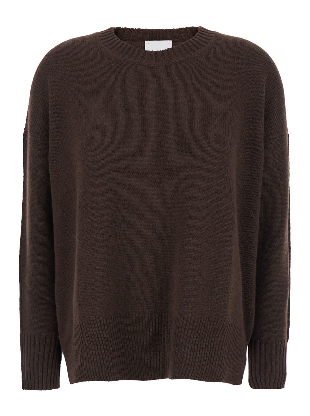 Brown Crewneck Sweater In Cashmere Woman