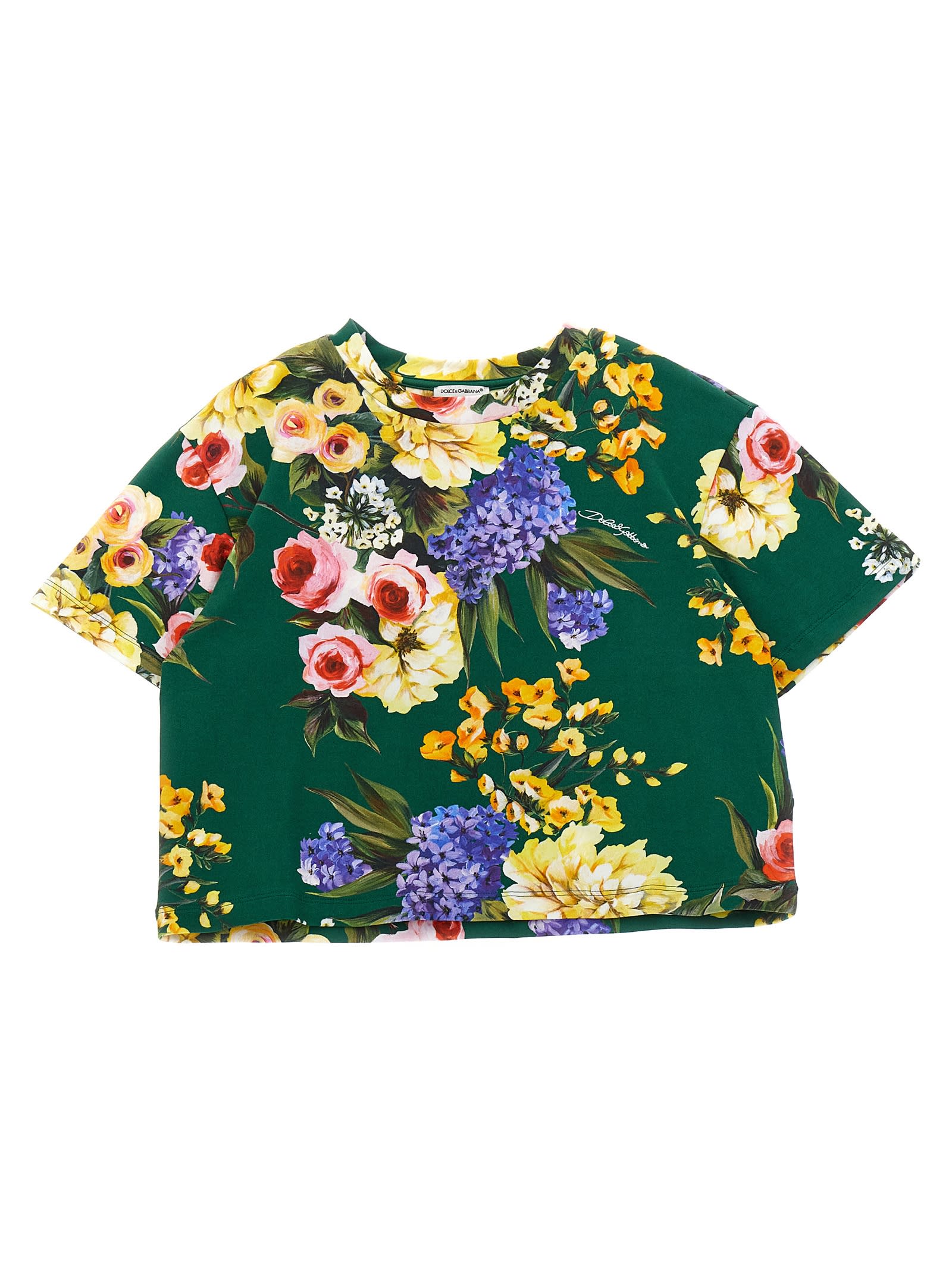 Shop Dolce & Gabbana Floral Print T-shirt In Multicolor