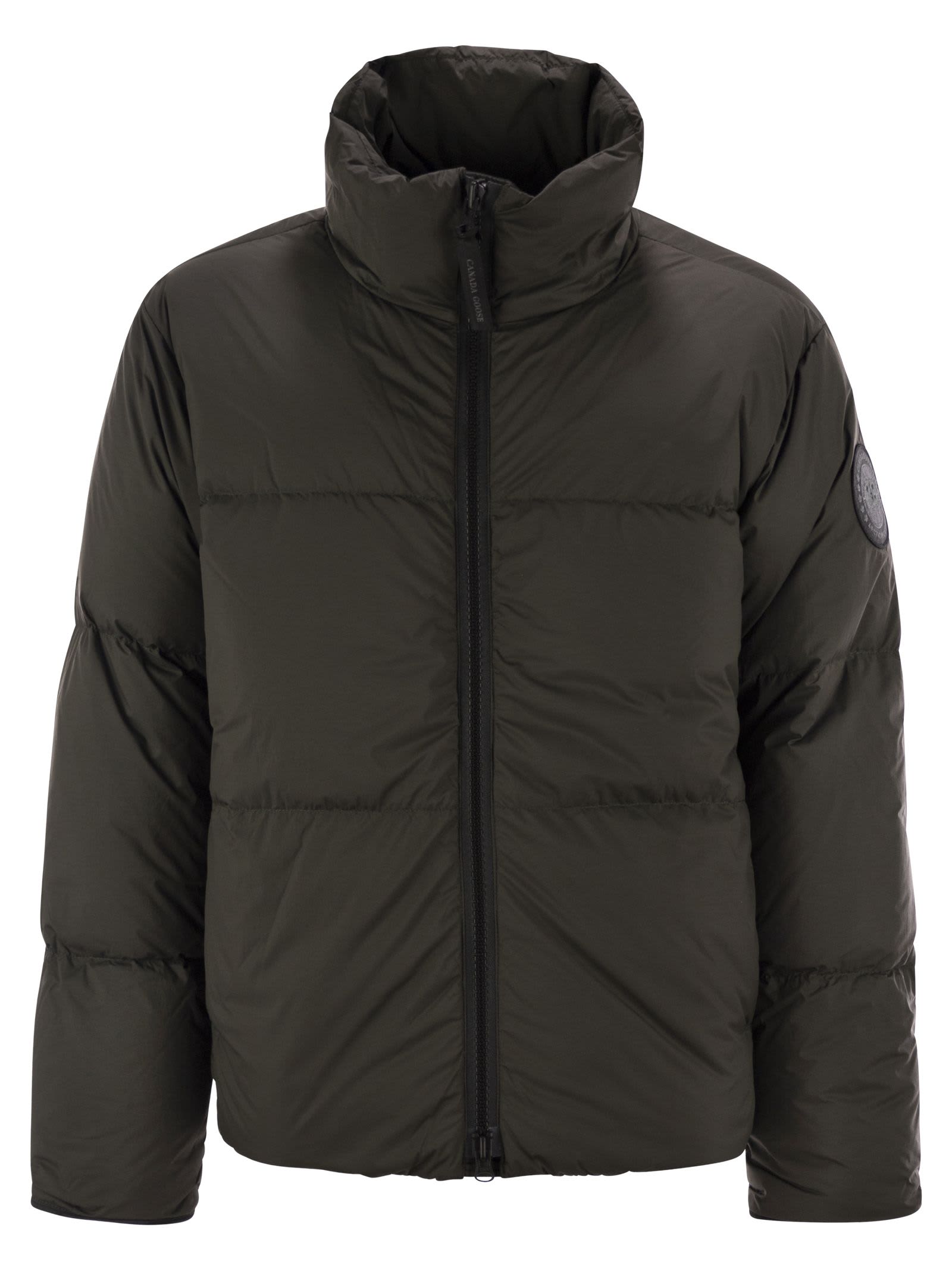 Shop Canada Goose Lawrence - Down Jacket With Black Logo In Anthracite