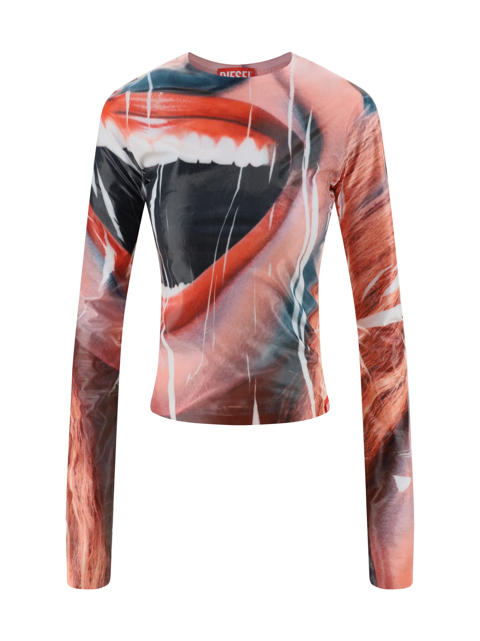 Diesel T-clauzi-m1 Graphic-print Stretch T-shirt In 7awa