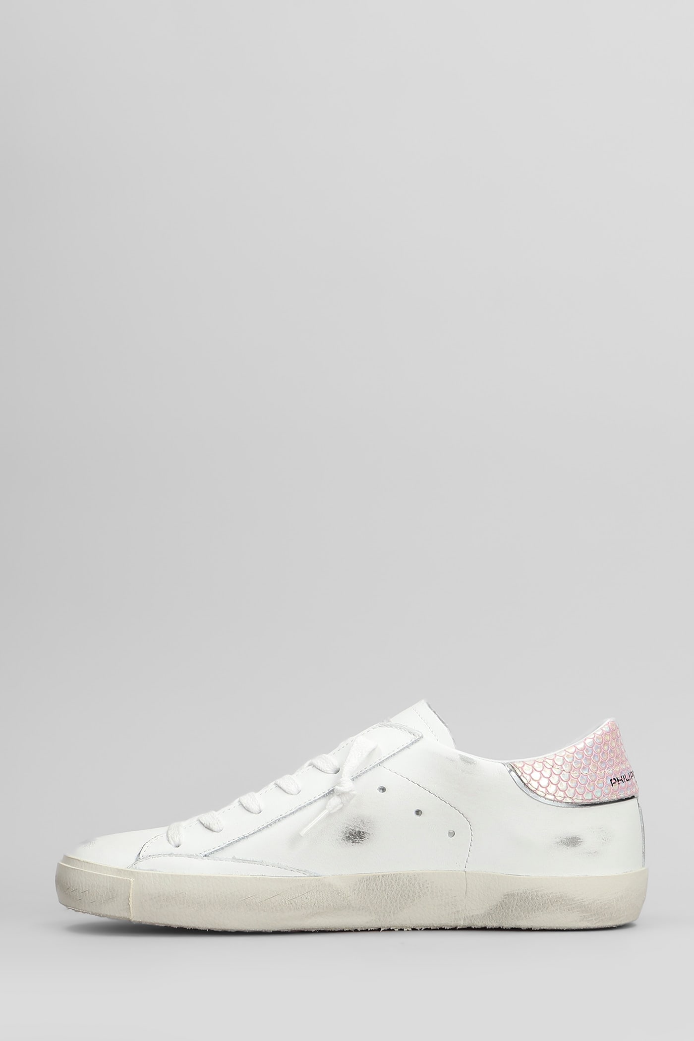 Philippe Model Prsx Low Sneakers In White Leather