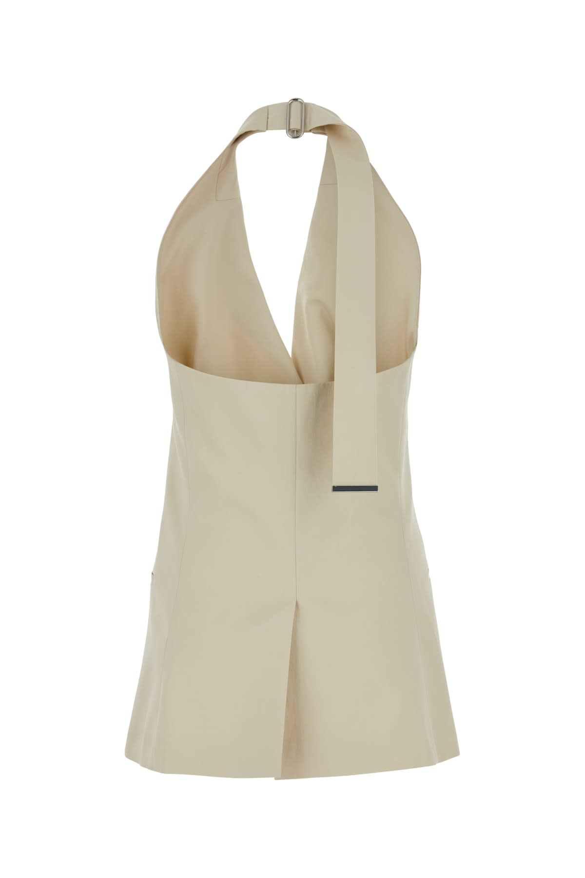 Shop Calvin Klein Cotton Blend Open Back Waistcoat In Desertsanddune