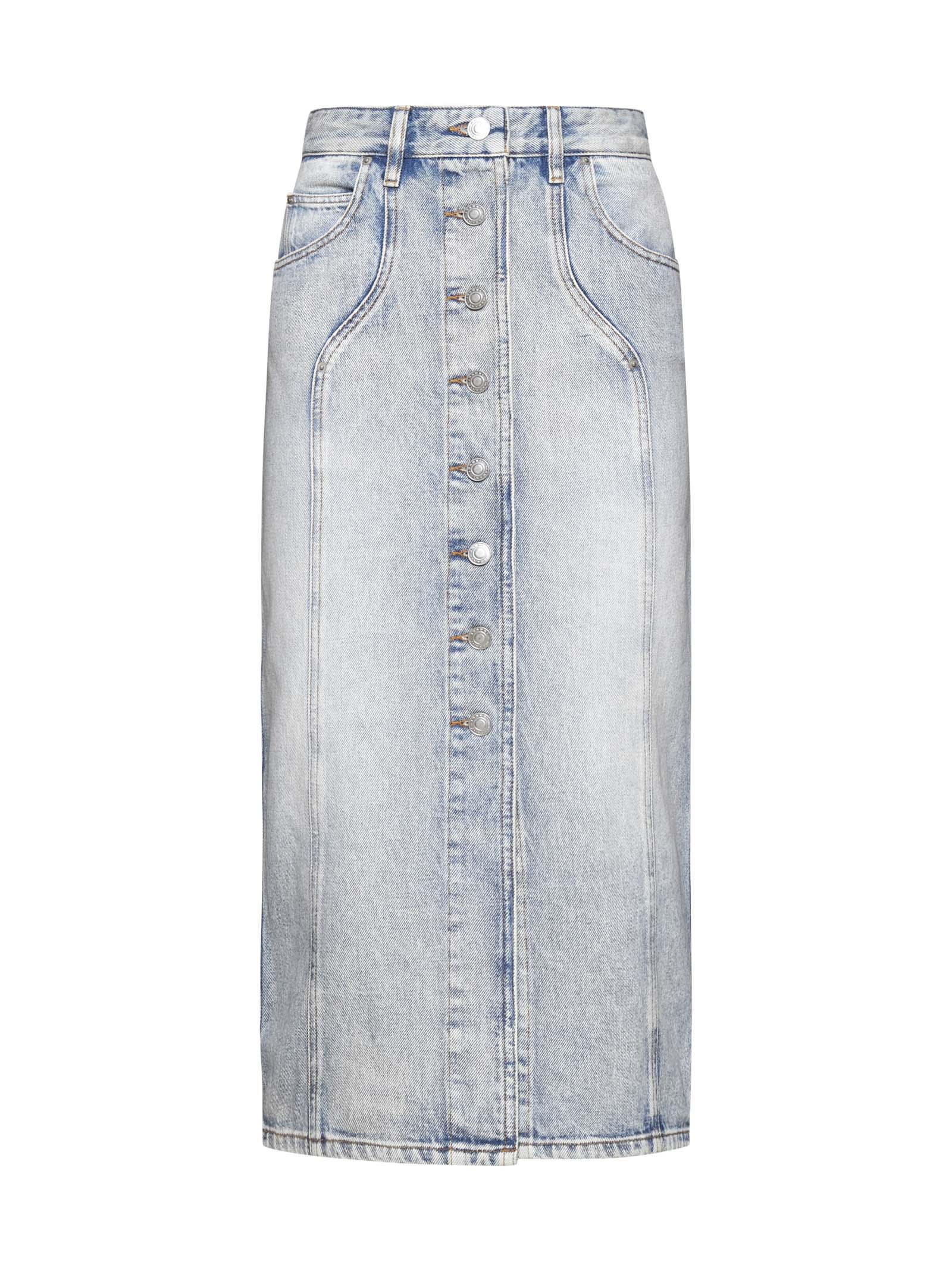 Isabel Marant Étoile Gray Vandy Denim Midi Skirt In Light Blue