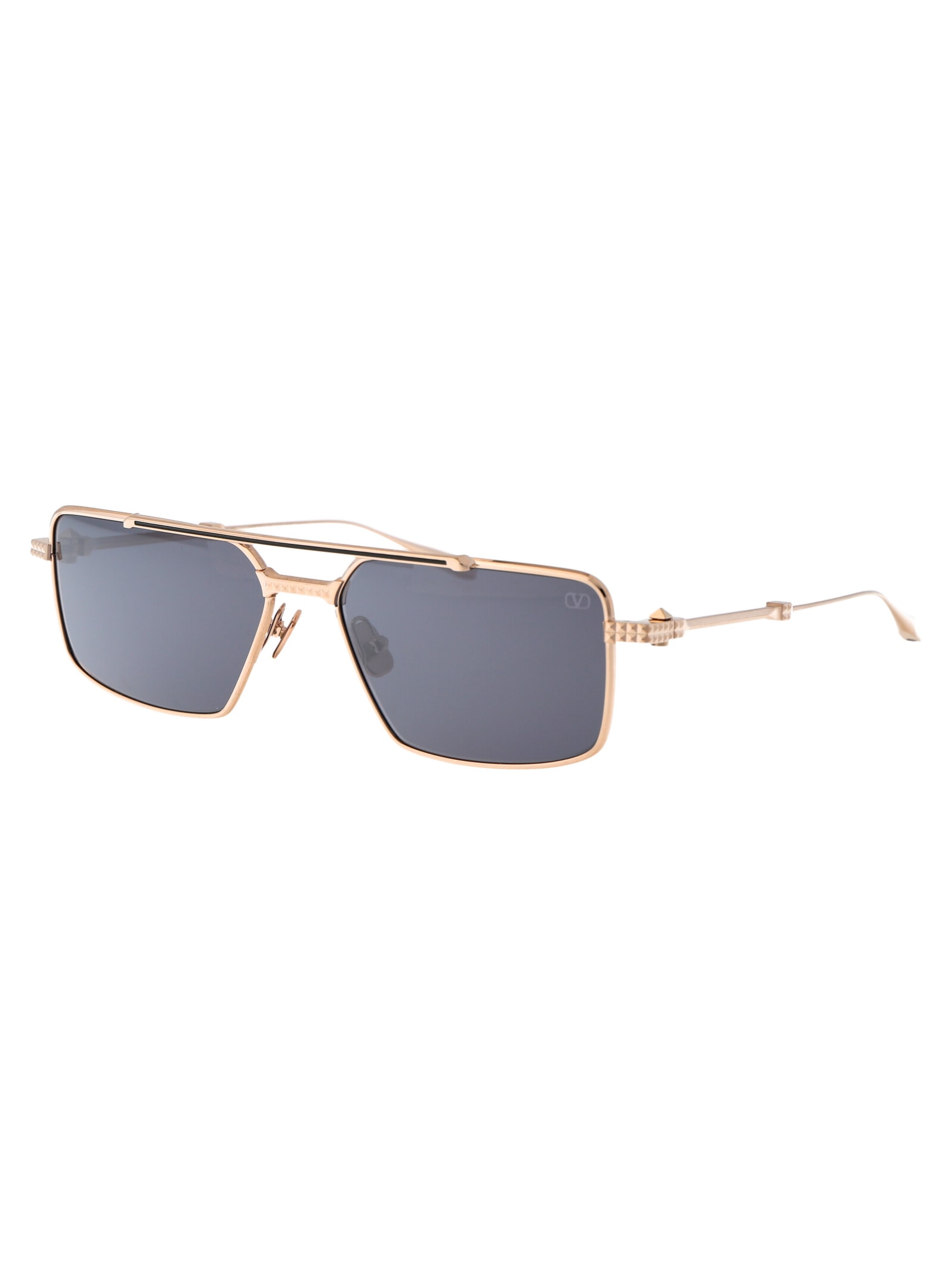 Shop Valentino V - Sei Sunglasses In 111a Gld - Blk