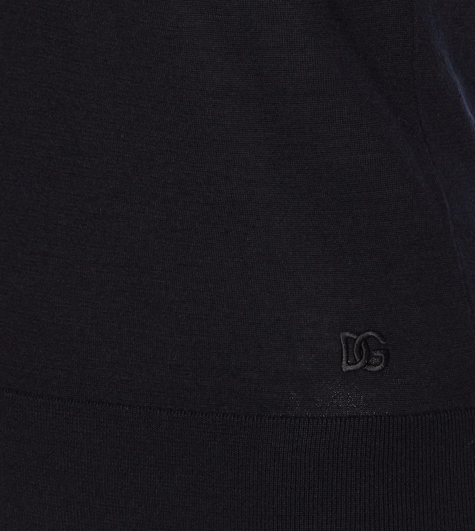 Dolce & Gabbana Cashmere Polo Pullover In Black
