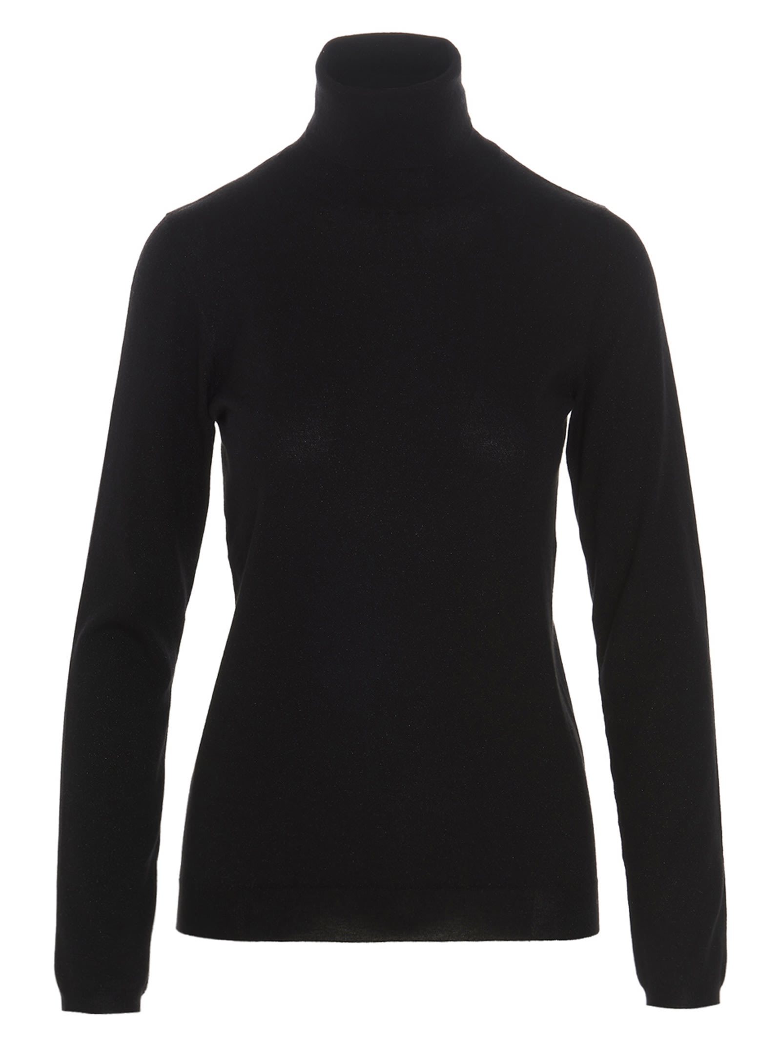 Brunello Cucinelli Cashmere Blend Lurex Rib Knit Sweater In Black