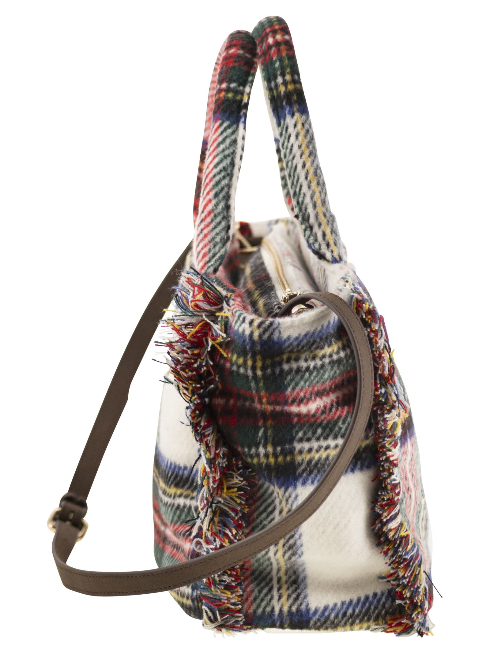 Mc2 Saint Barth Colette - Wool-effect Bag With Logo In White