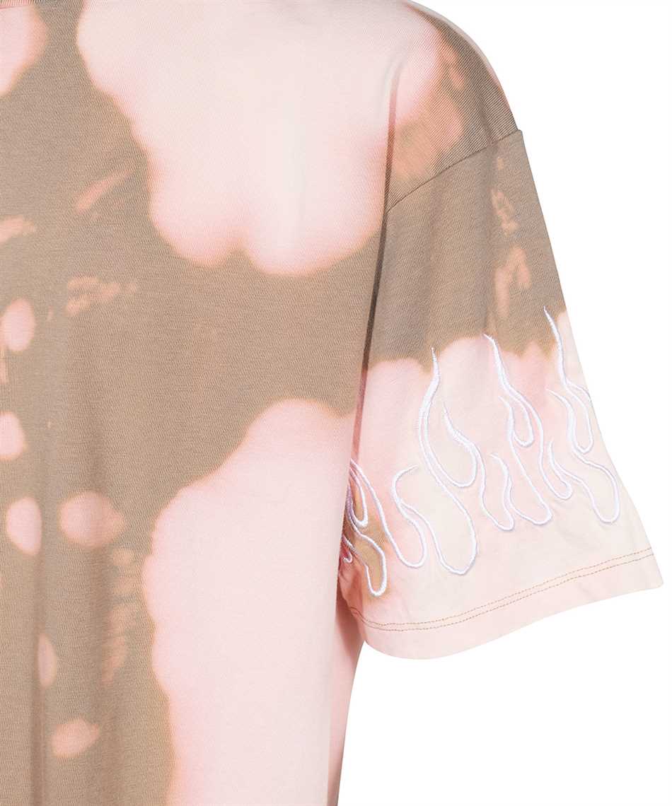Vision Of Super Flame-embroidered Bleached T-shirt In Brown