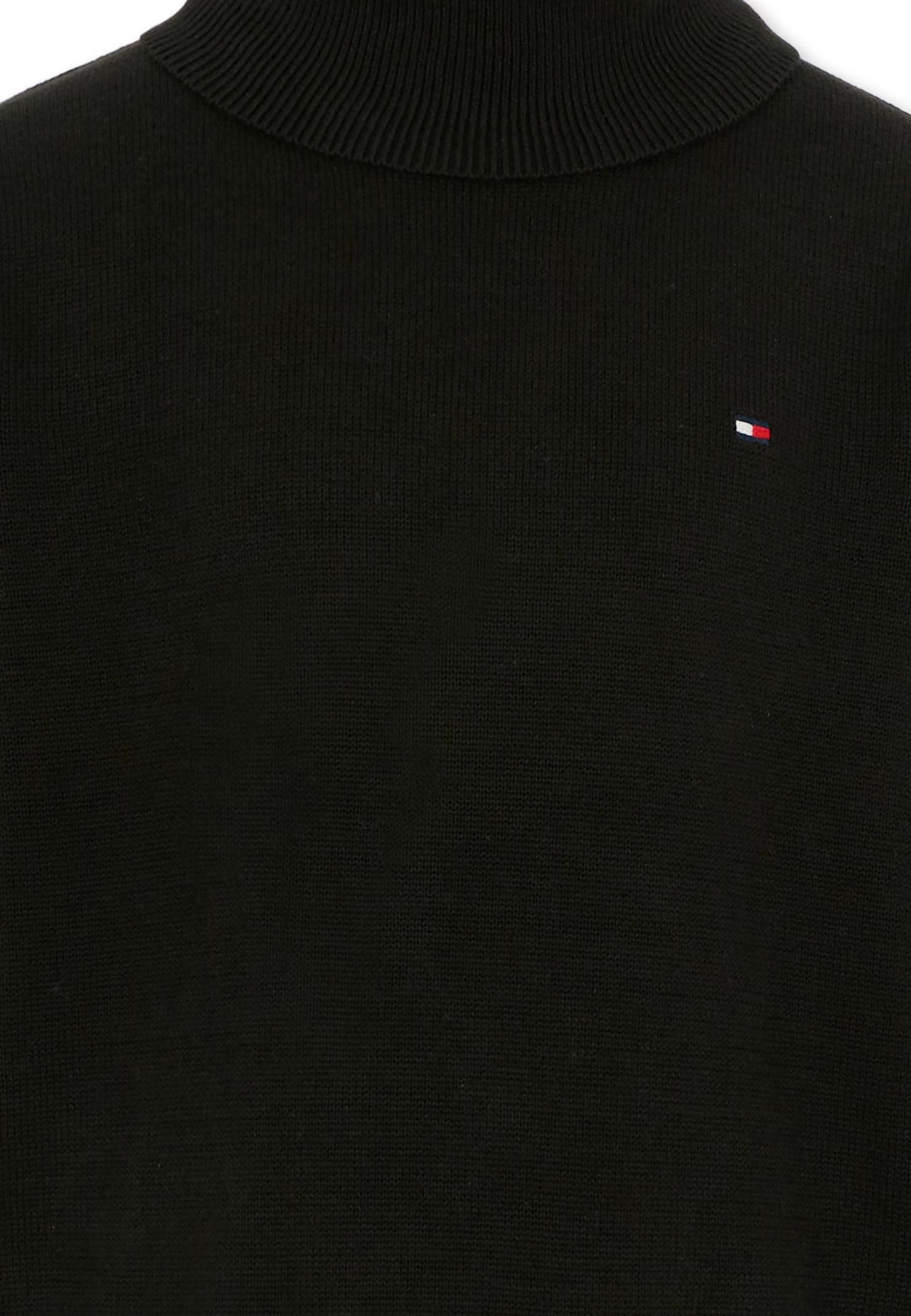 Tommy Hilfiger Black Turtleneck For Boy With Flag In Black