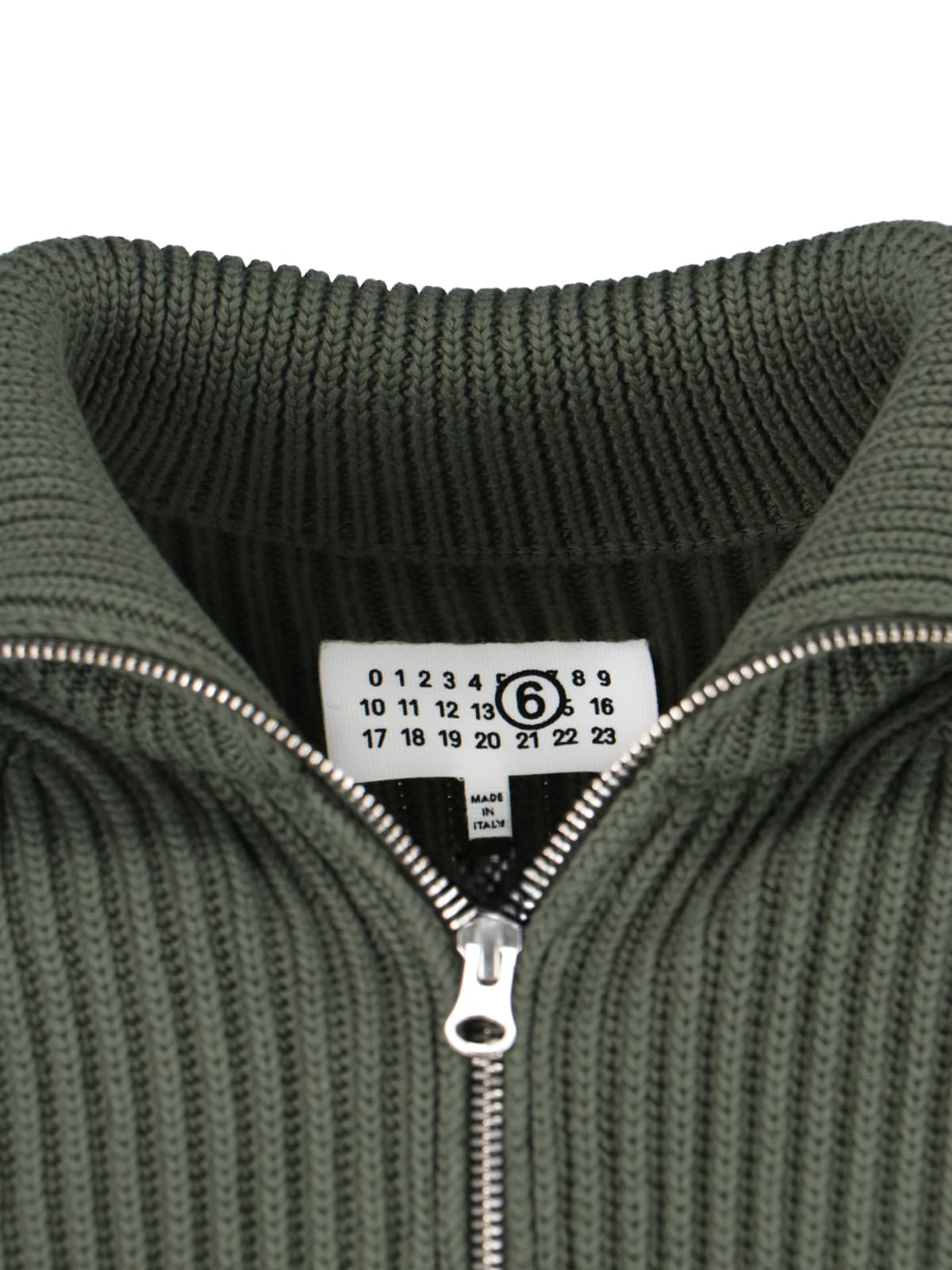 Shop Mm6 Maison Margiela Zip Sweater In Green