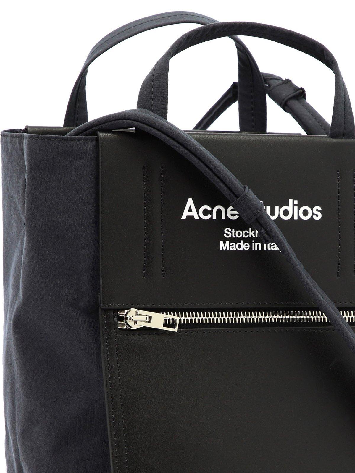 Shop Acne Studios Papery Logo Printed Tote Bag In Black