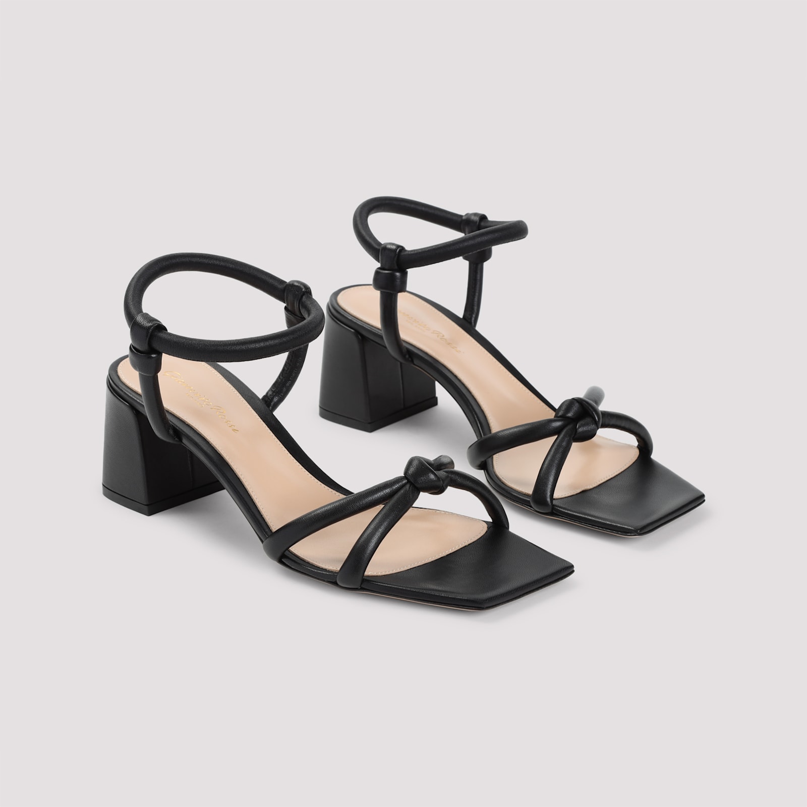 Shop Gianvito Rossi Nappa Leather Sandals In Nero Black