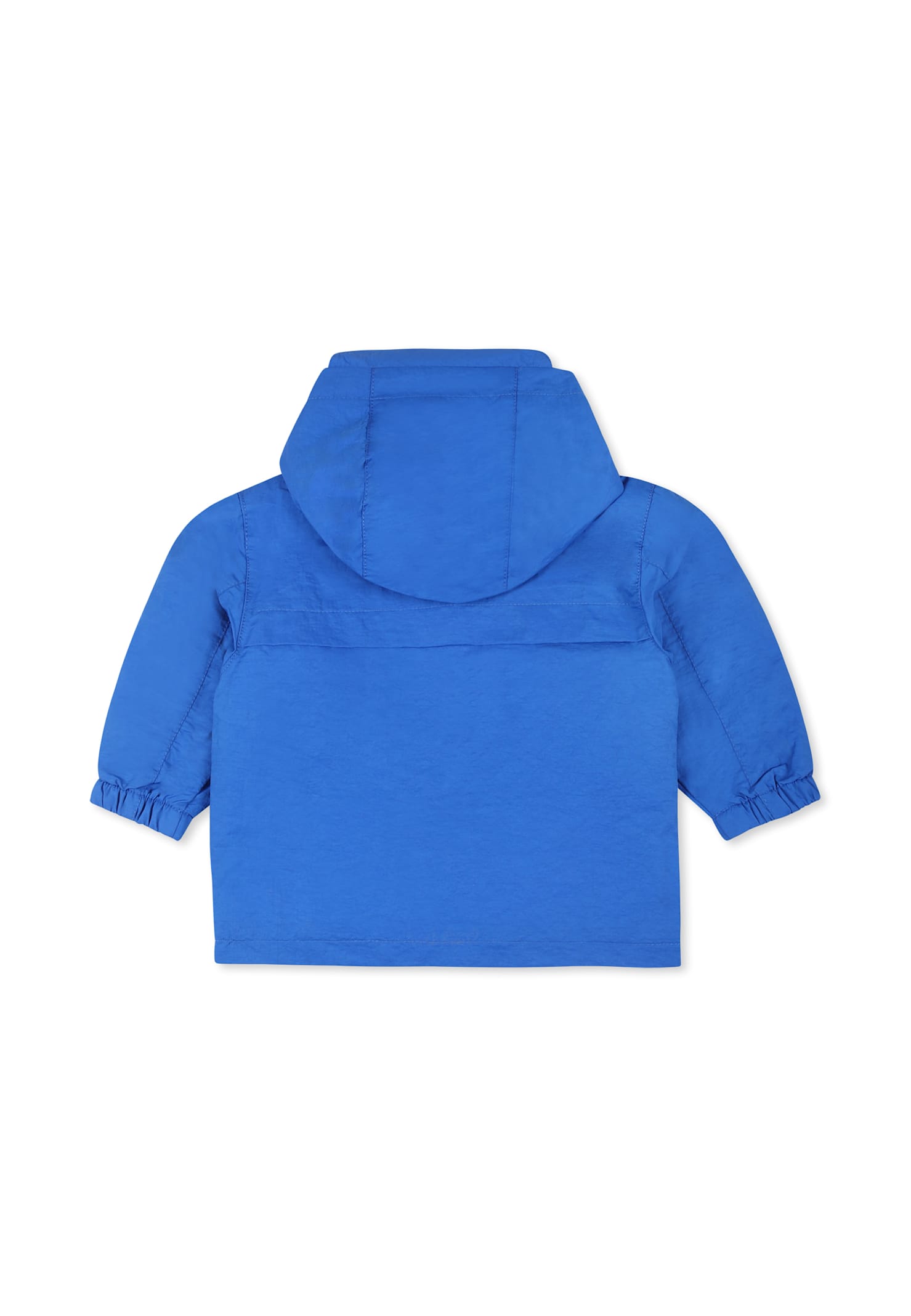 Timberland Light Blue Windbreaker Jacket For Baby Boy With Tree In Light Blue