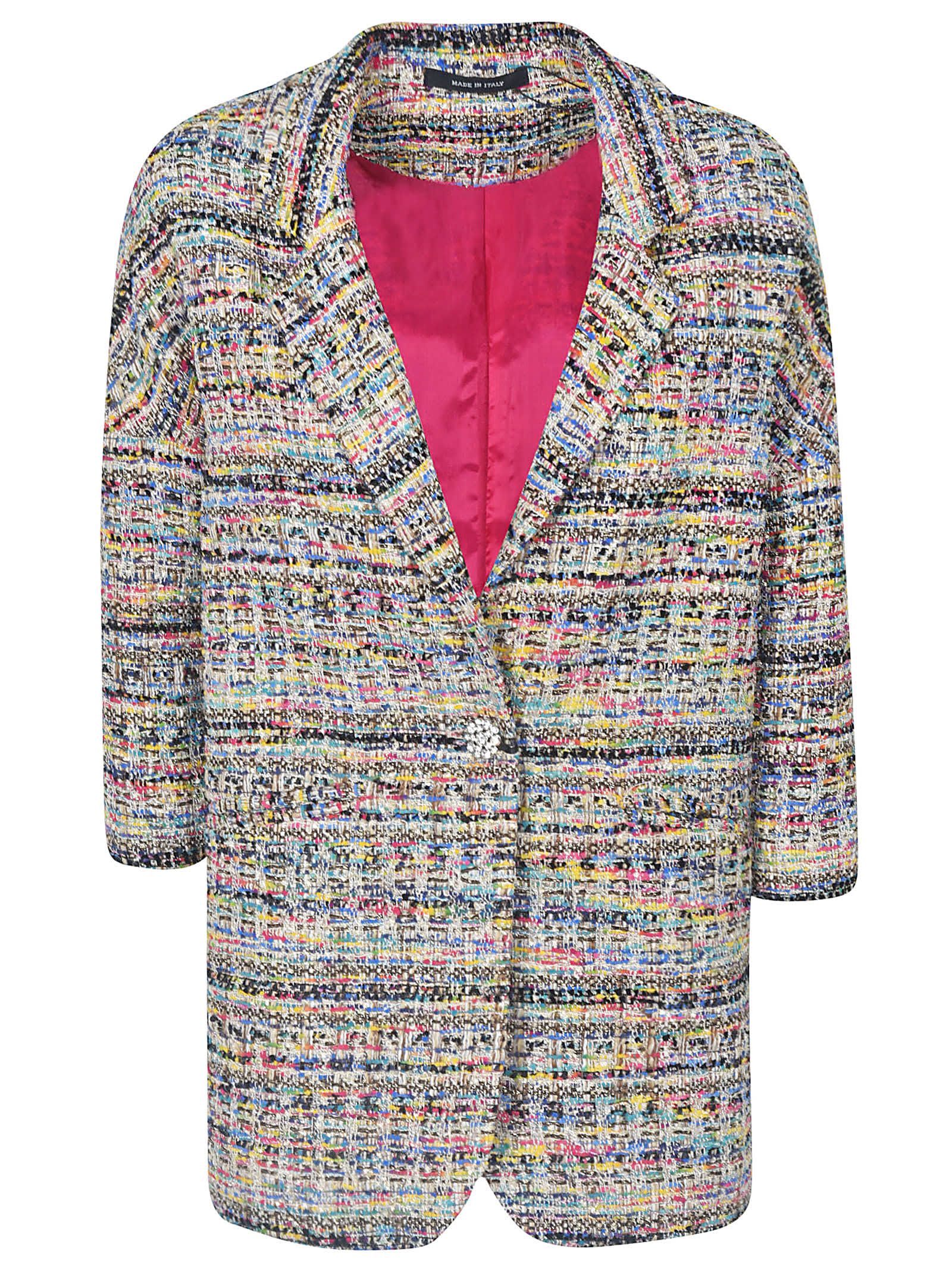 Tagliatore Tweed Oversized Blazer In Multicolor