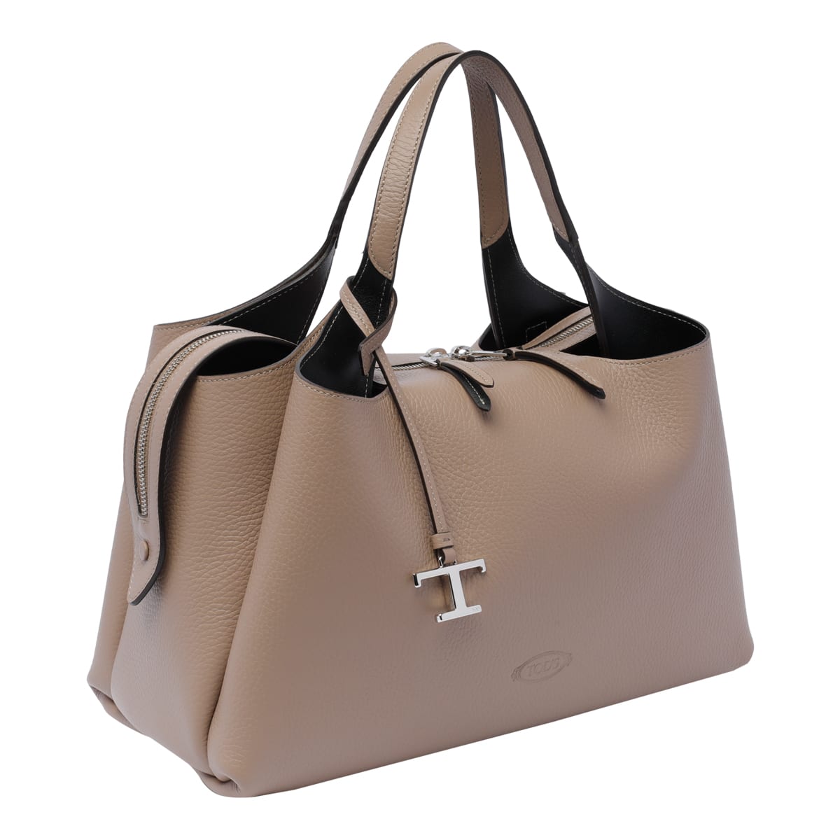 Shop Tod's Leather Handbag In Beige