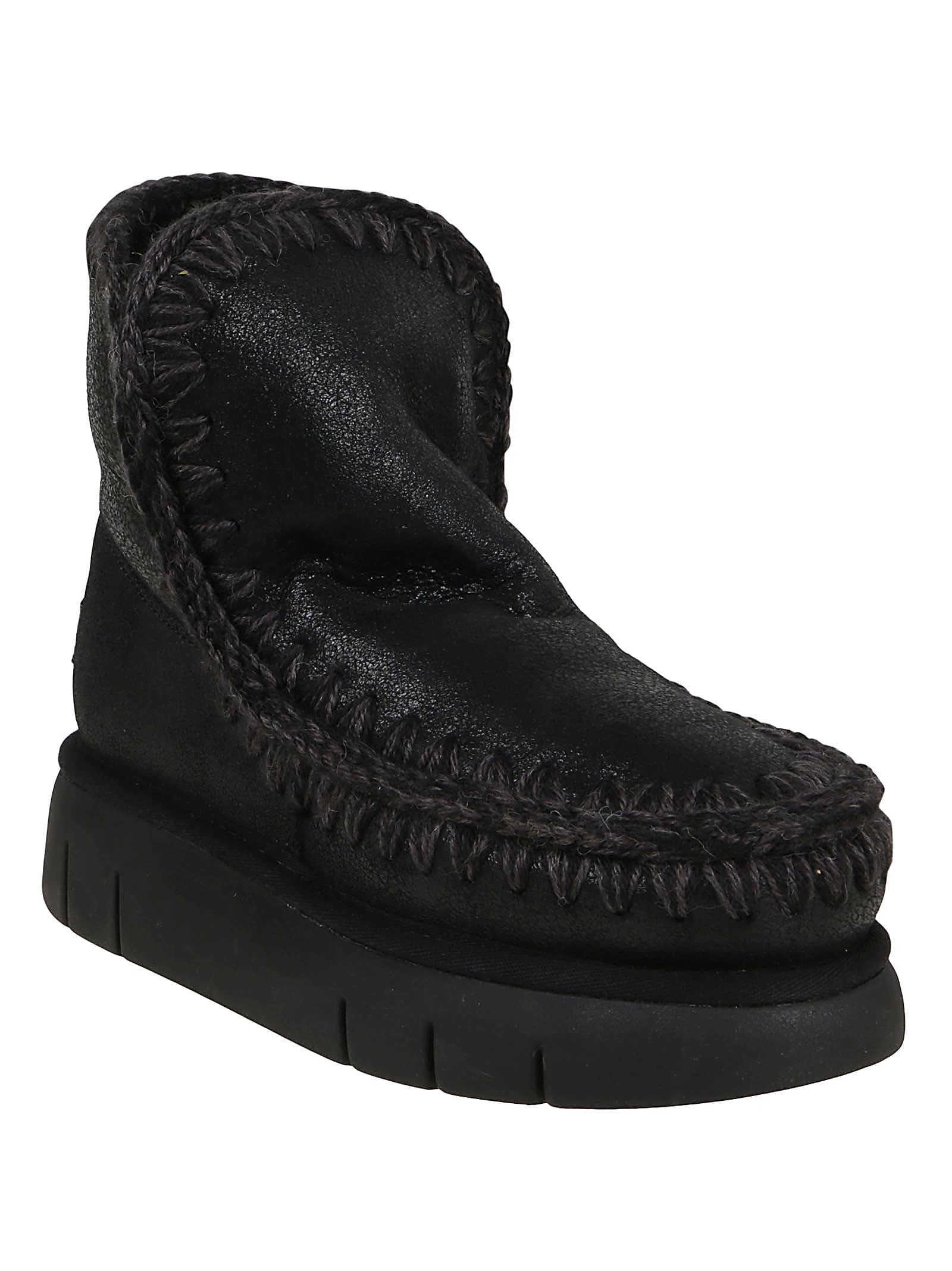Shop Mou Eskimo Boot 18cm Bounce In Cbkg Cracked Black Grey