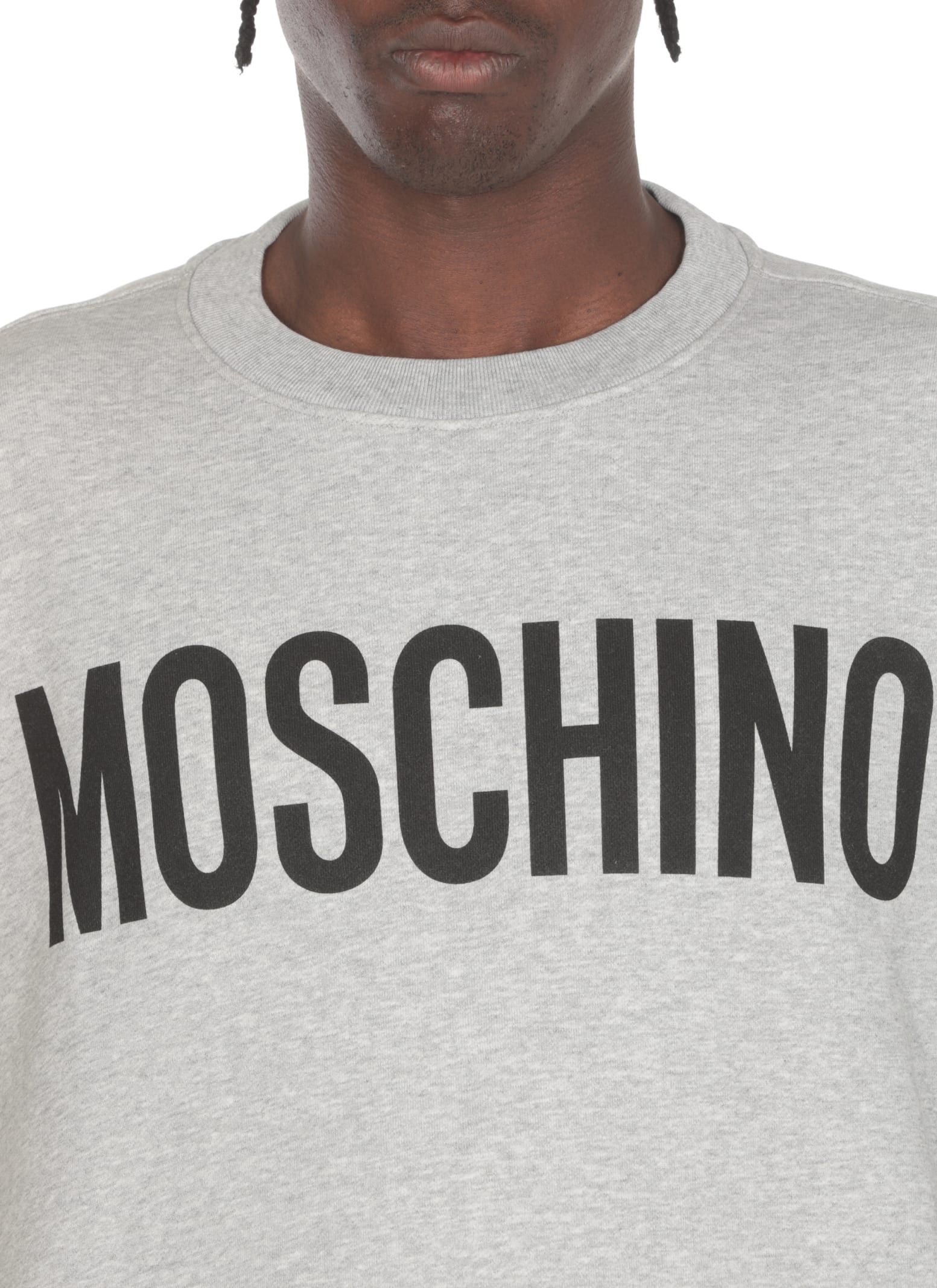 Shop Moschino Sweatshirt With Logo In Grey