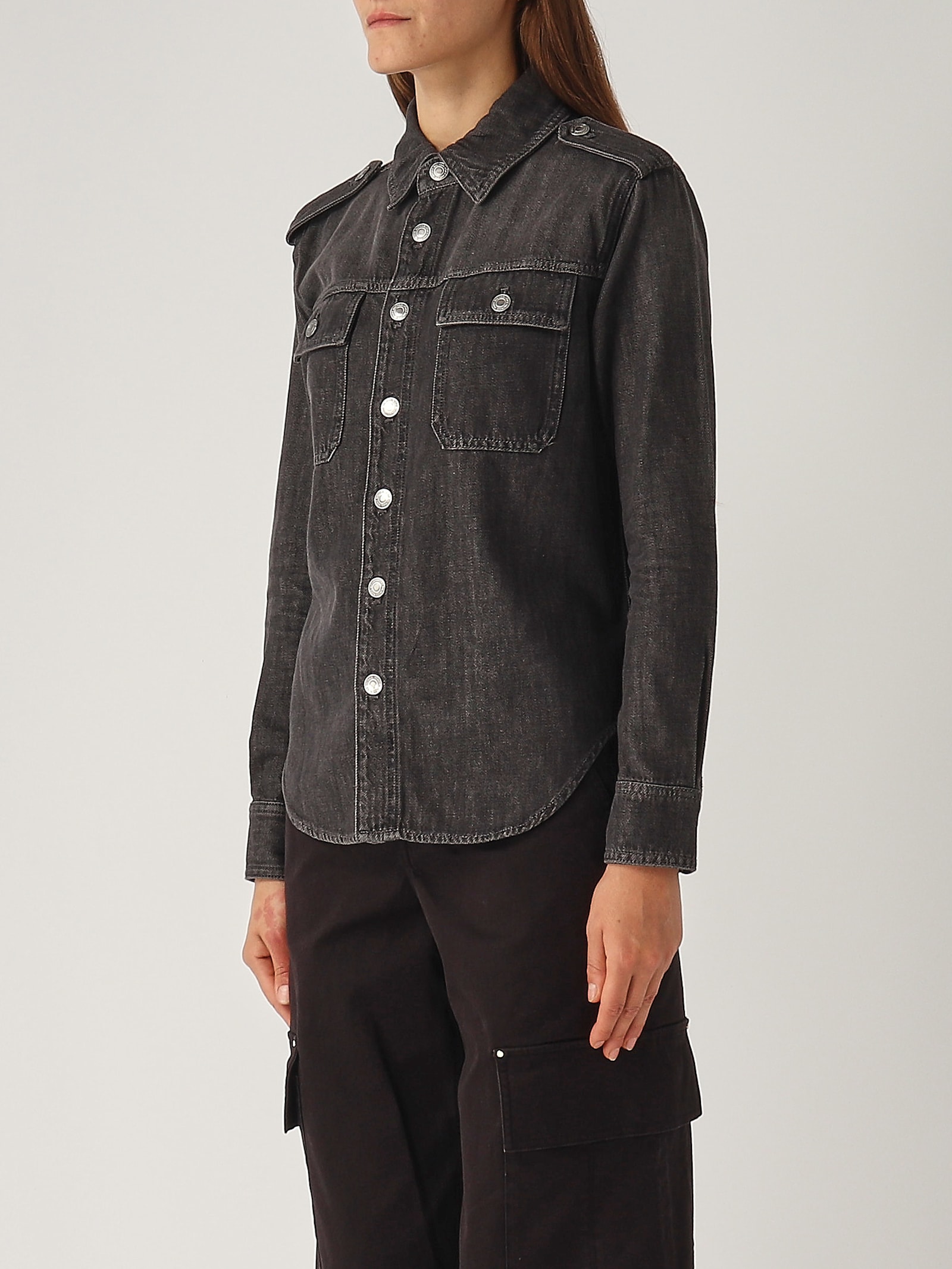 Michael Kors Denim Shirt In Antracite