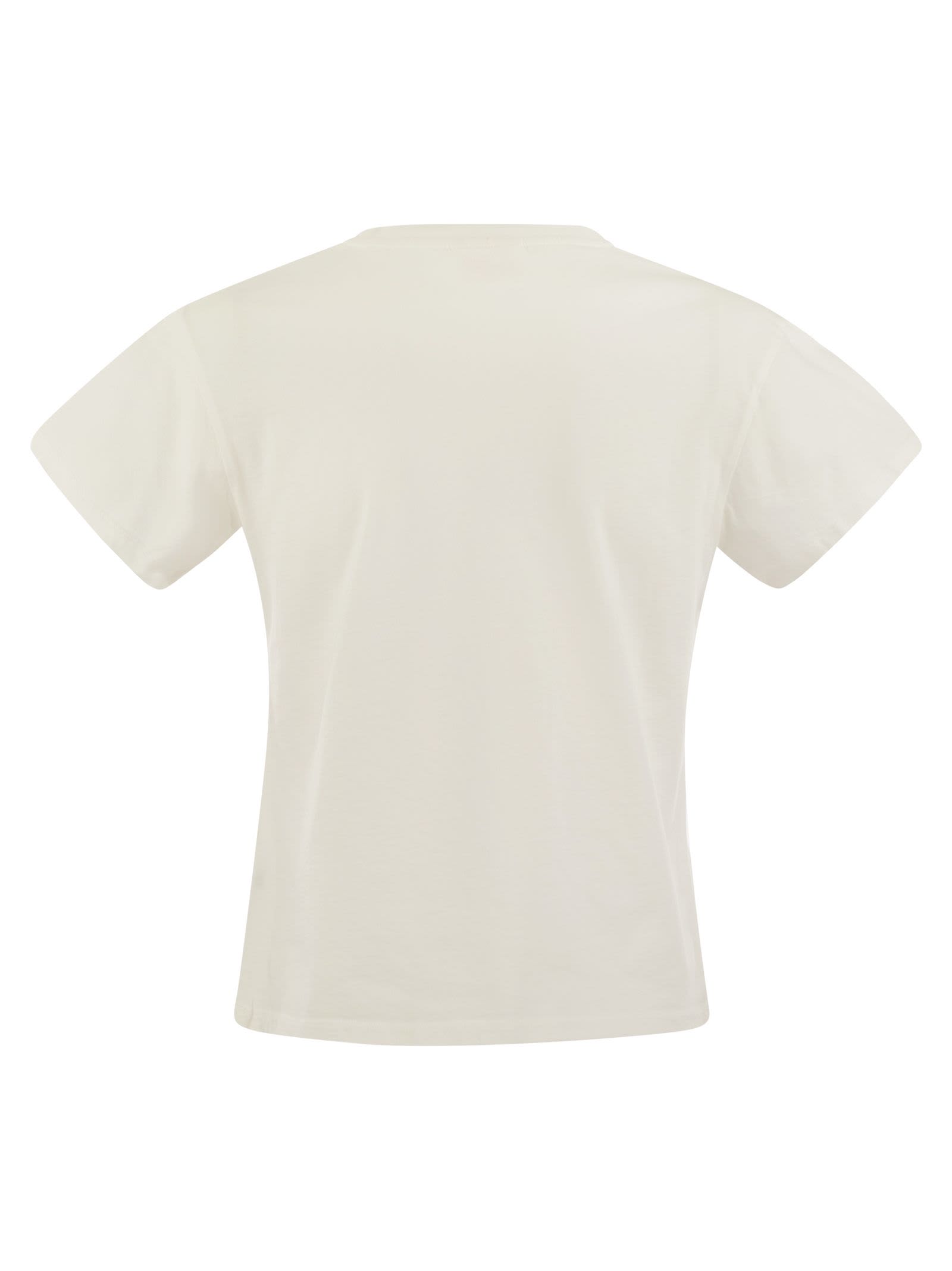 Shop Mc2 Saint Barth Emilie - T-shirt With Embroidery On Chest In White