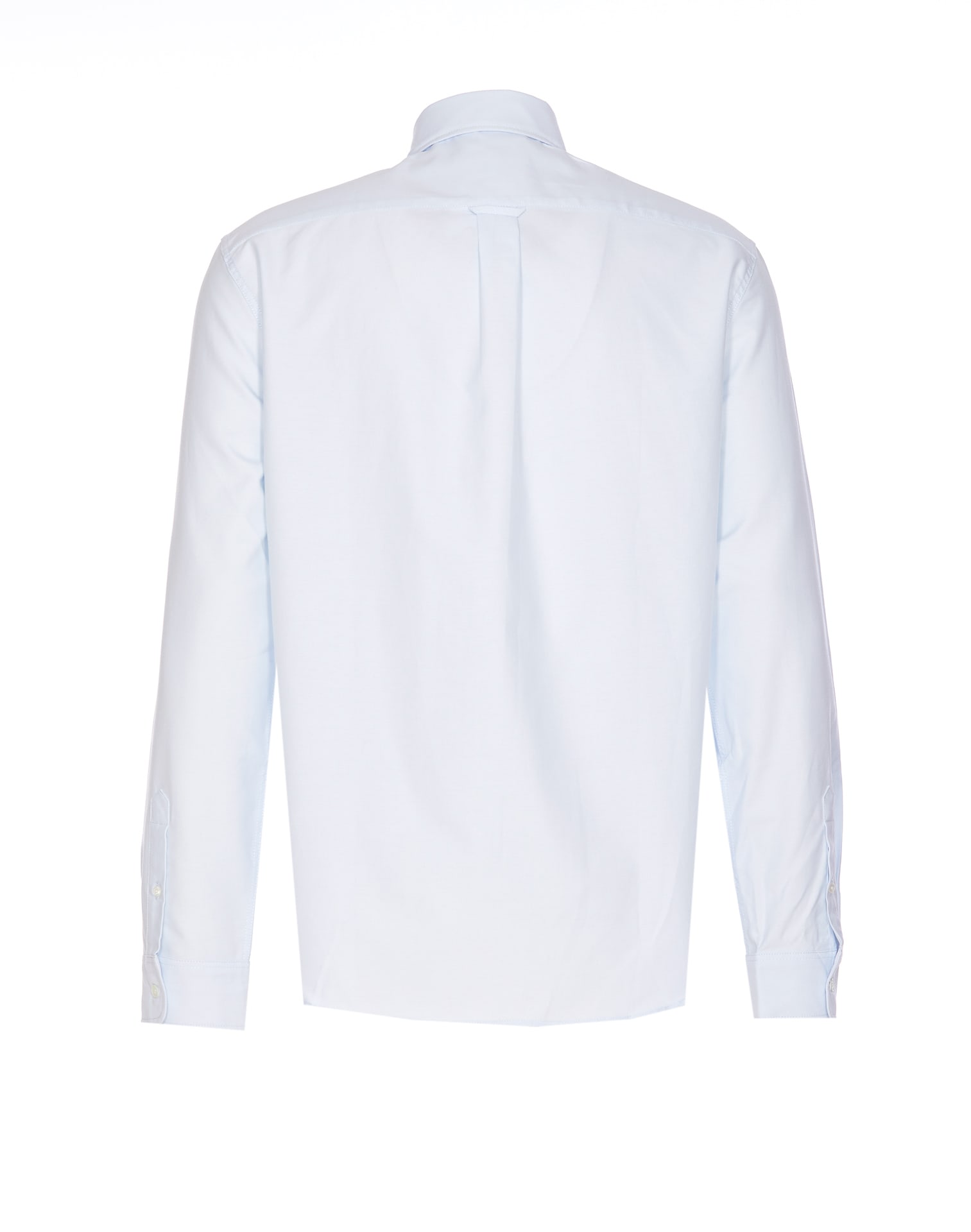 Shop Maison Kitsuné Mini Fox Head Patch Shirt In Baby Blue