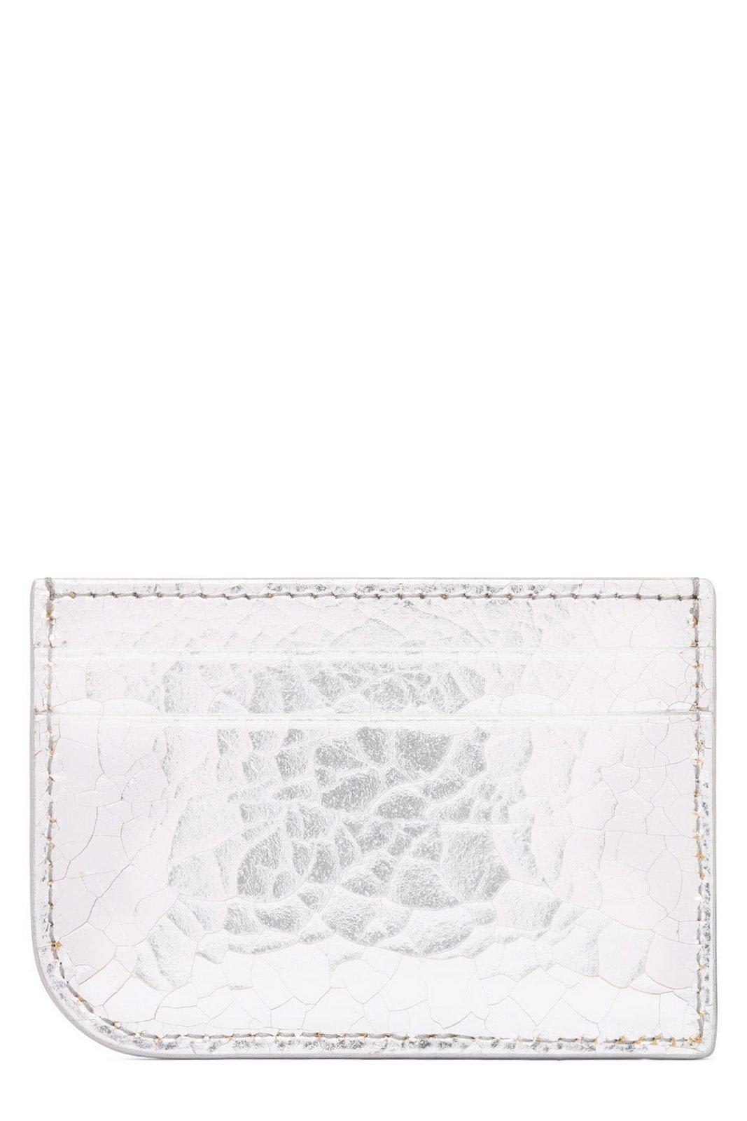 Alexander Mcqueen Logo Lettering Card Holder In Silver