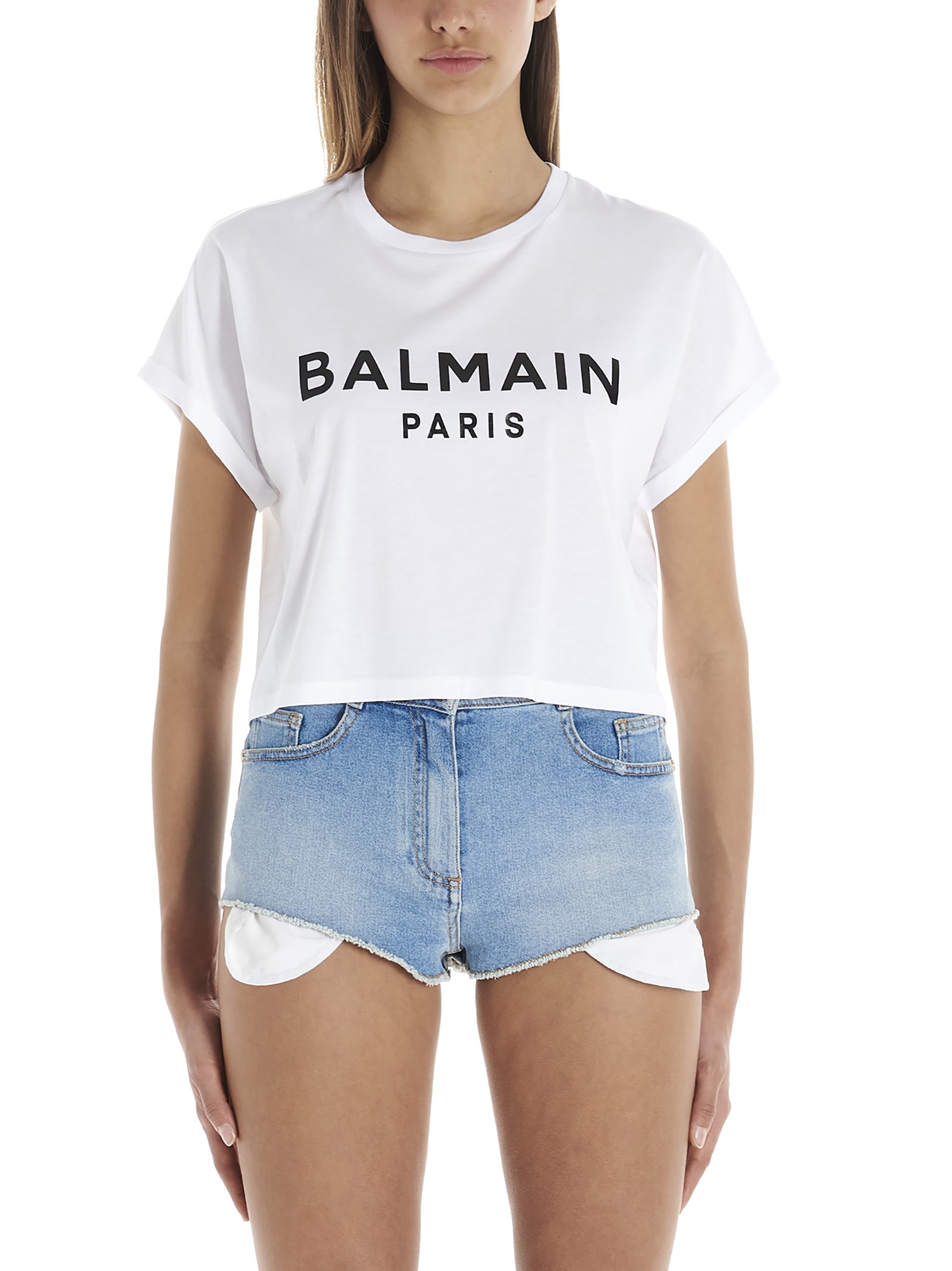 Shop Balmain T-shirt In Black & White