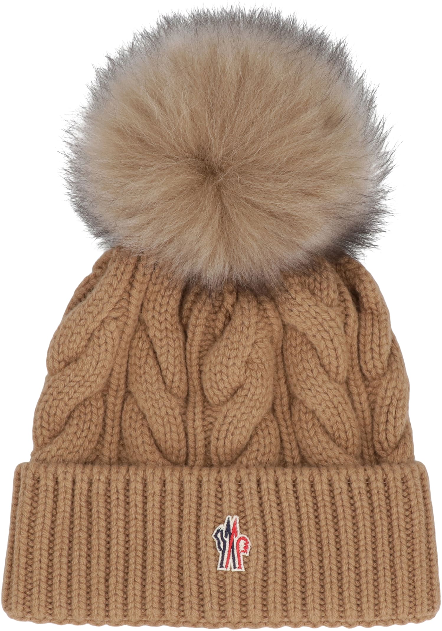 Moncler Grenoble Hat With Pom Pom In Brown