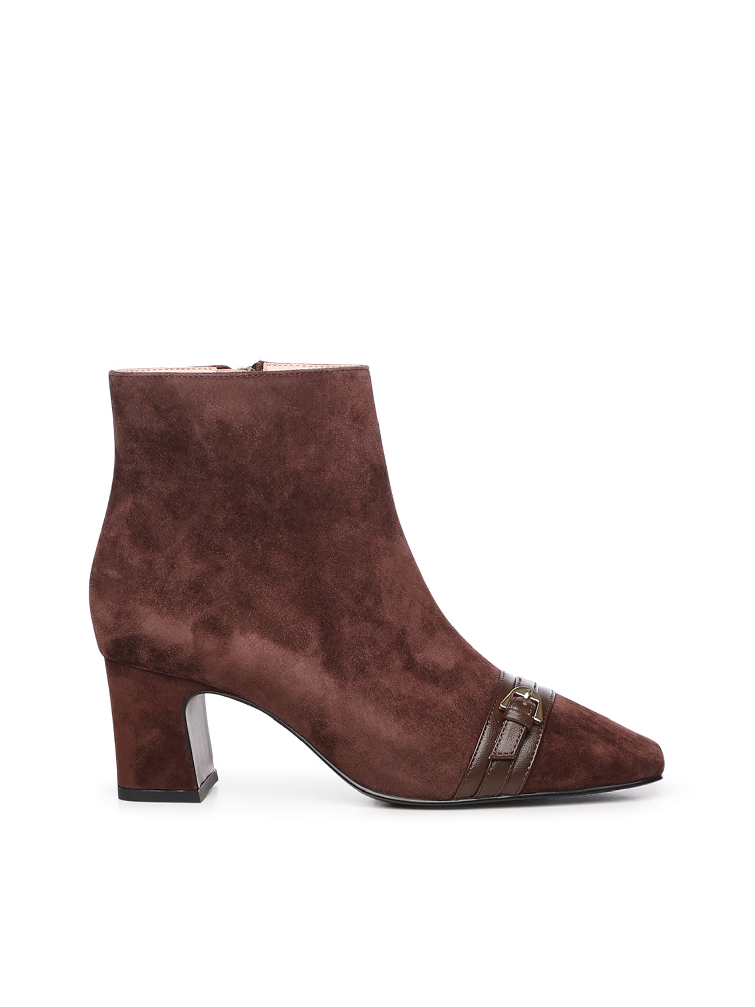 Coccinelle Nadja Suede Ankle Boots In Brown