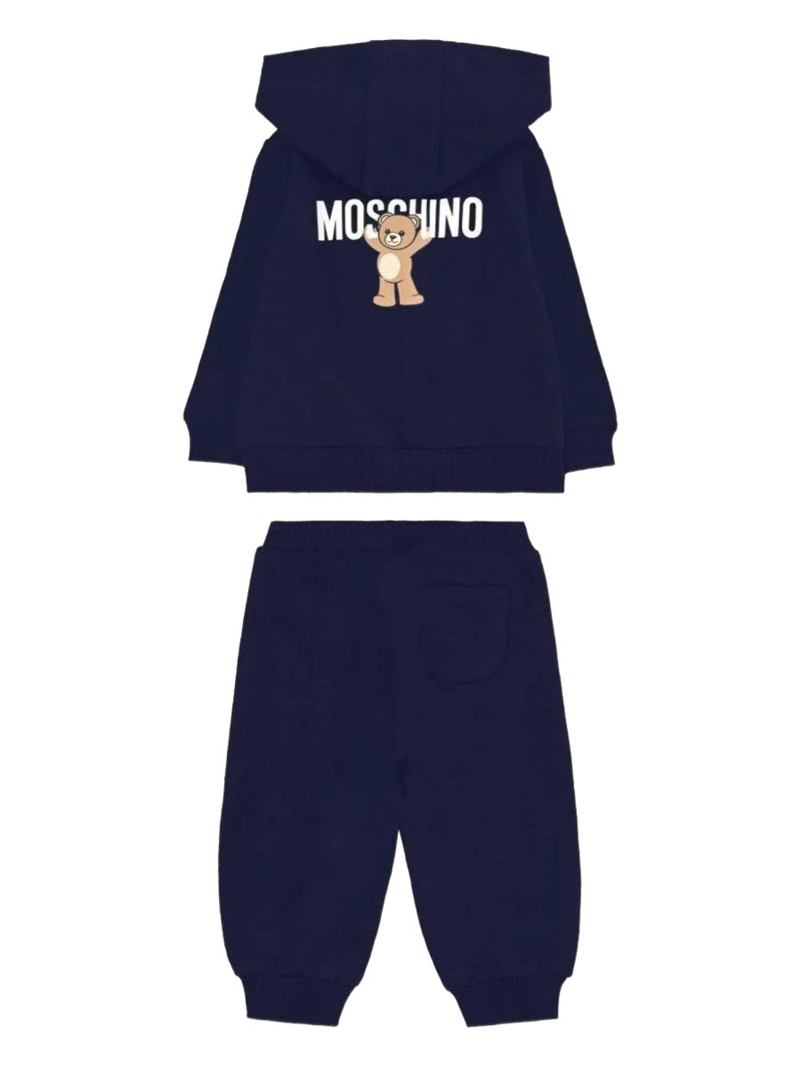 Moschino Jumpsuit With Bear Logo In Brown