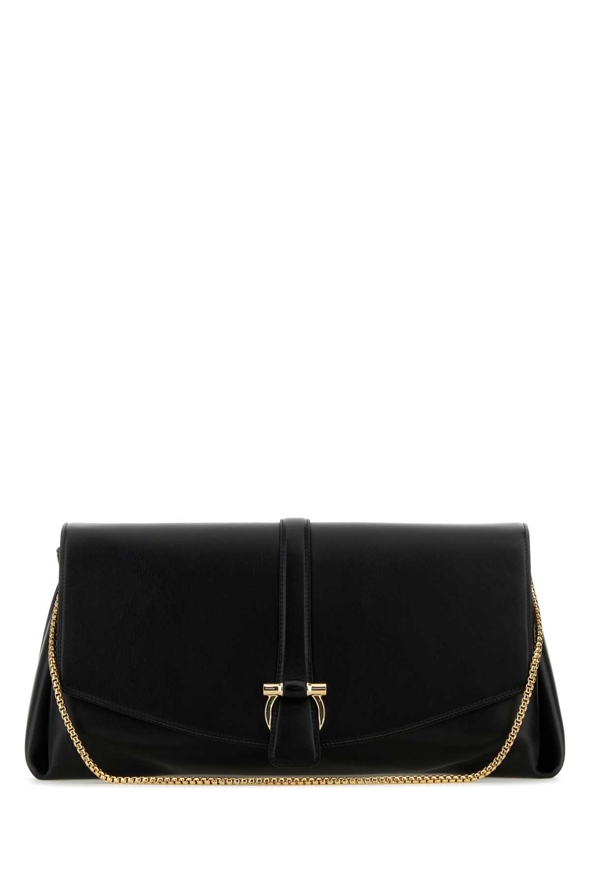 Shop Ferragamo Black Leather Large Crossbody Bag In Nero