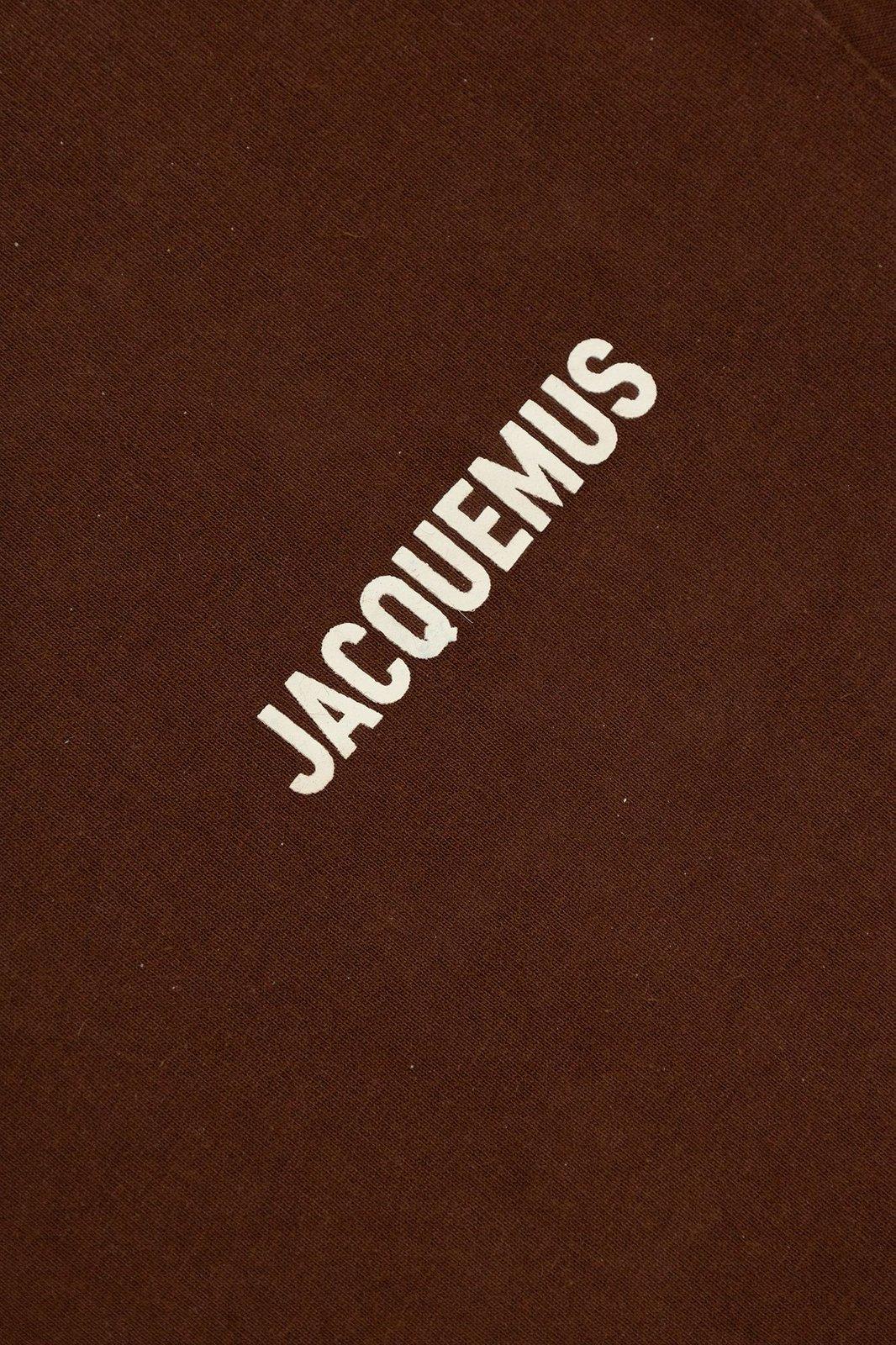 Shop Jacquemus Lenfant Logo Printed Crewneck T-shirt In Brown