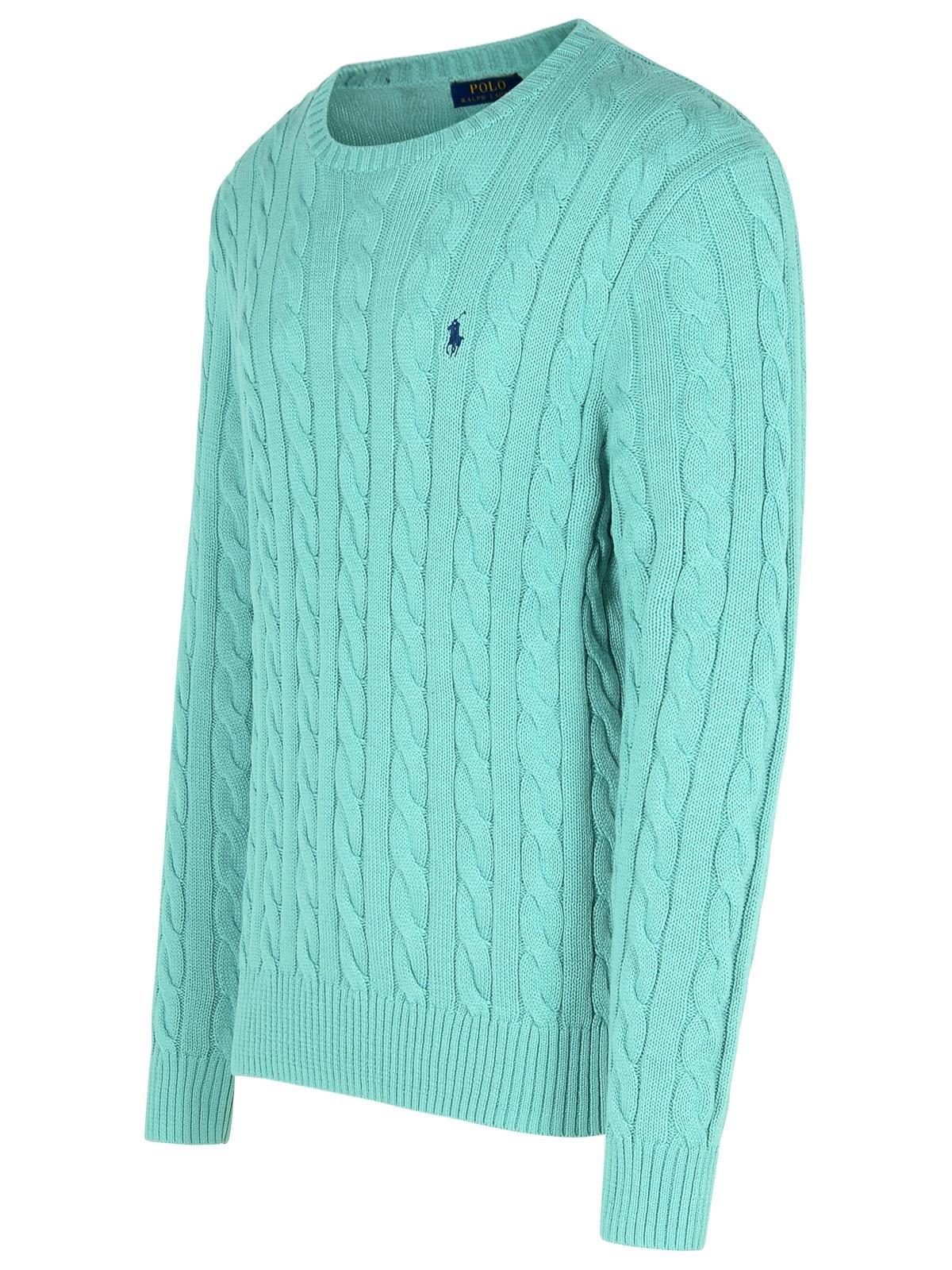 POLO RALPH LAUREN LOGO EMBROIDERED CABLE-KNIT JUMPER 