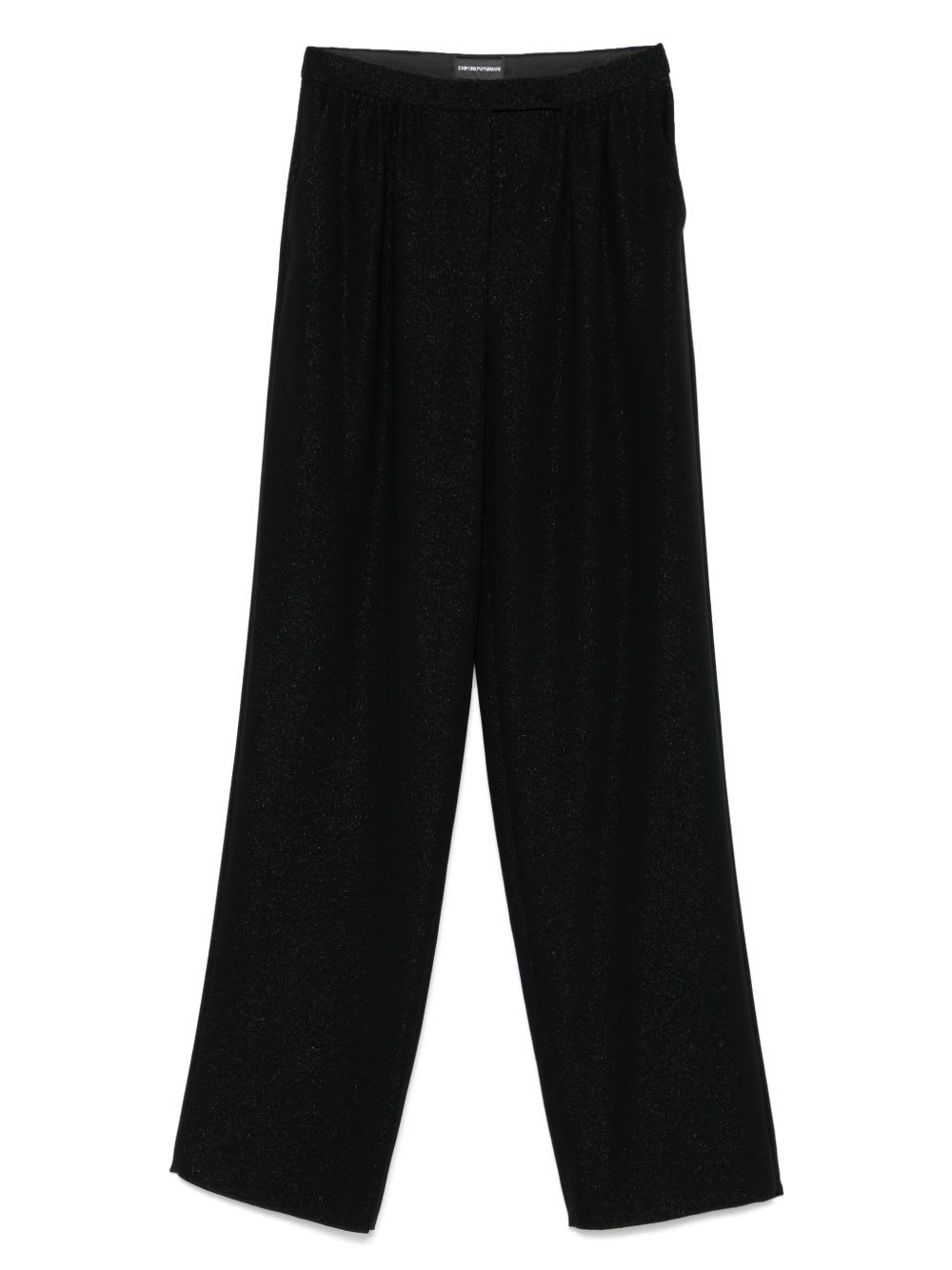 Emporio Armani Technical-cady Trousers With Elasticated Waistband In Black
