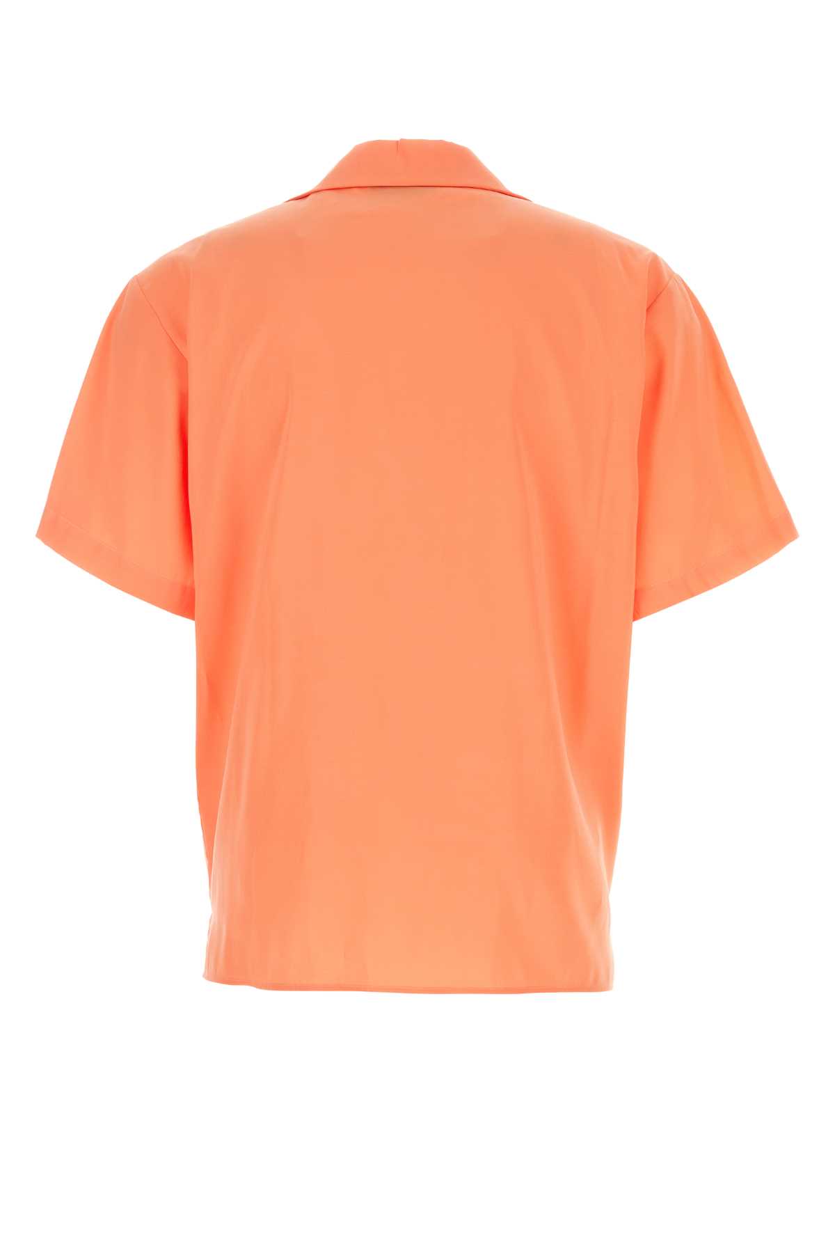 Shop Msgm Peach Viscose Blend Shirt In 10