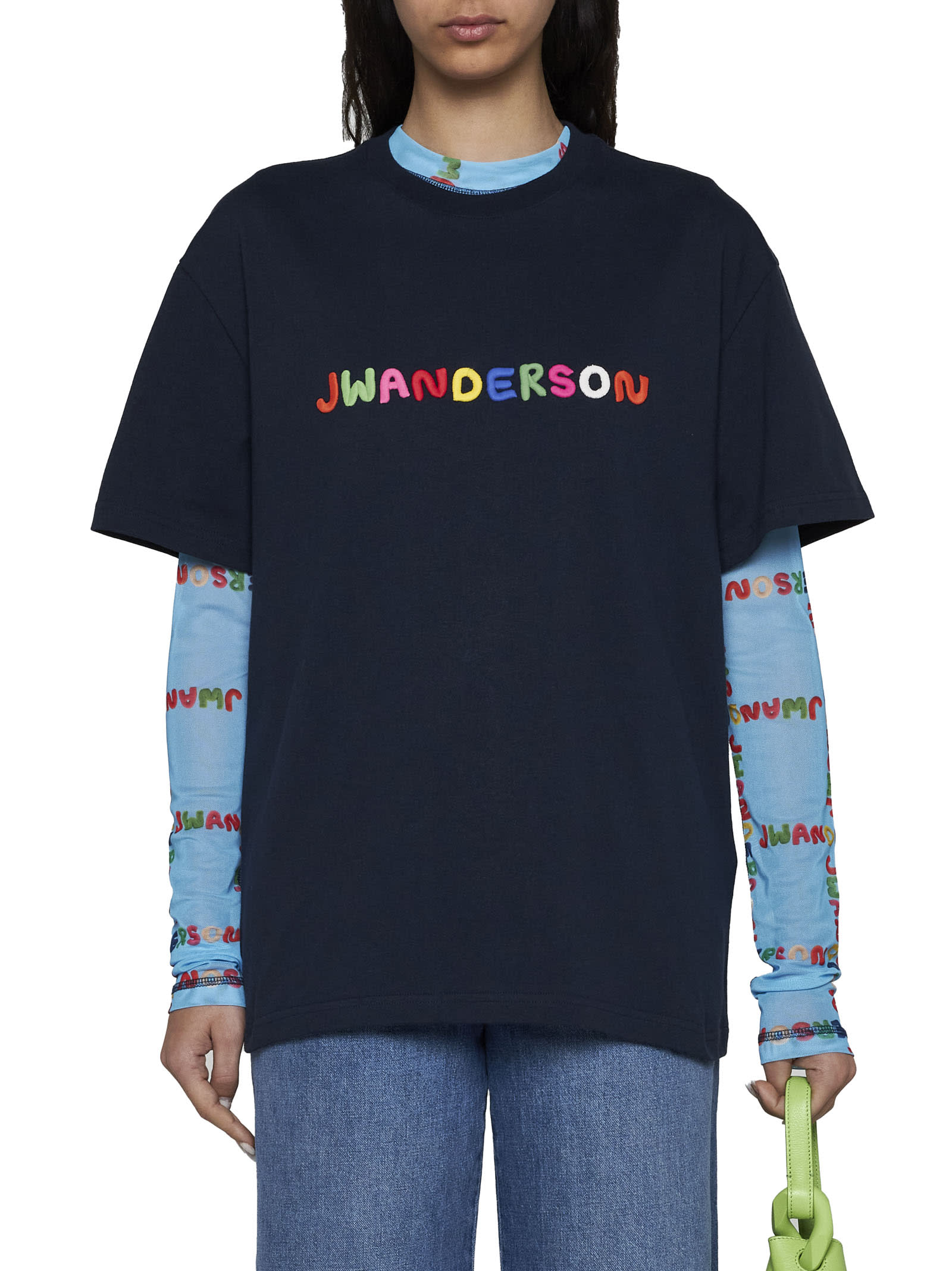 Shop Jw Anderson T-shirt In Navy