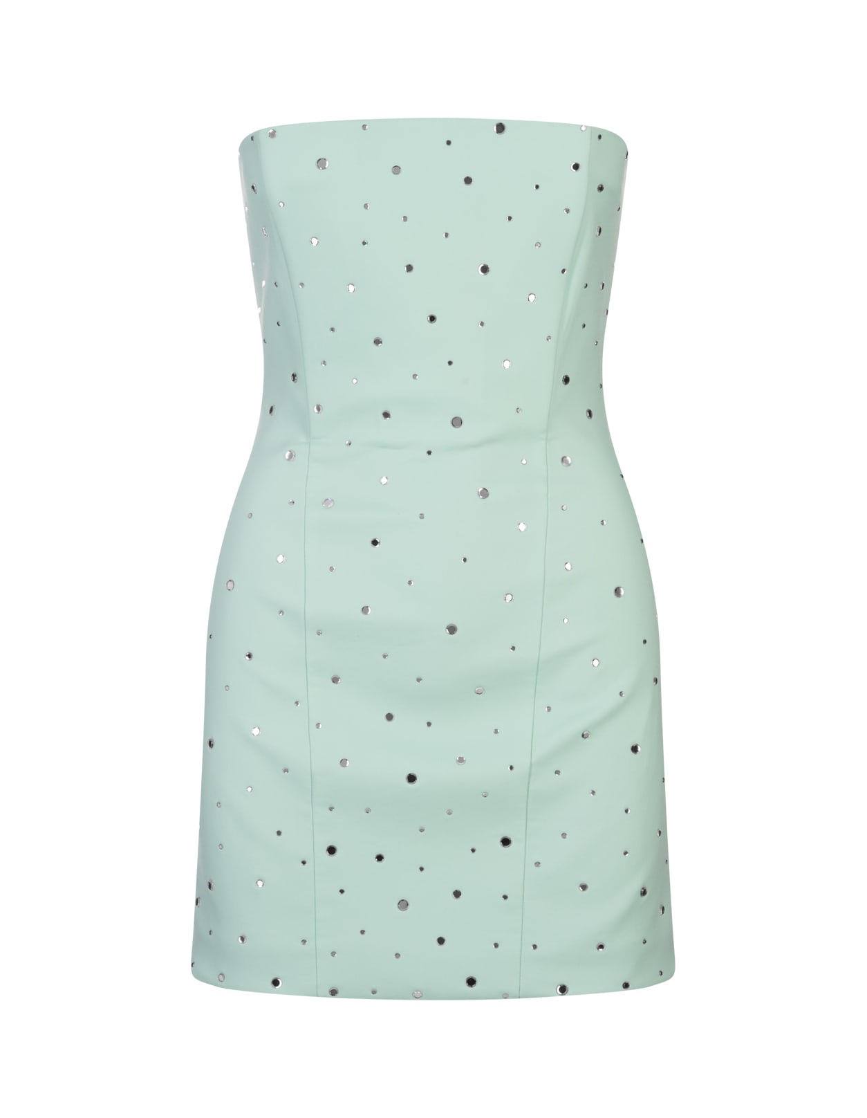 Shop Giuseppe Di Morabito Aqua Green Mini Dress With Mirror Detail