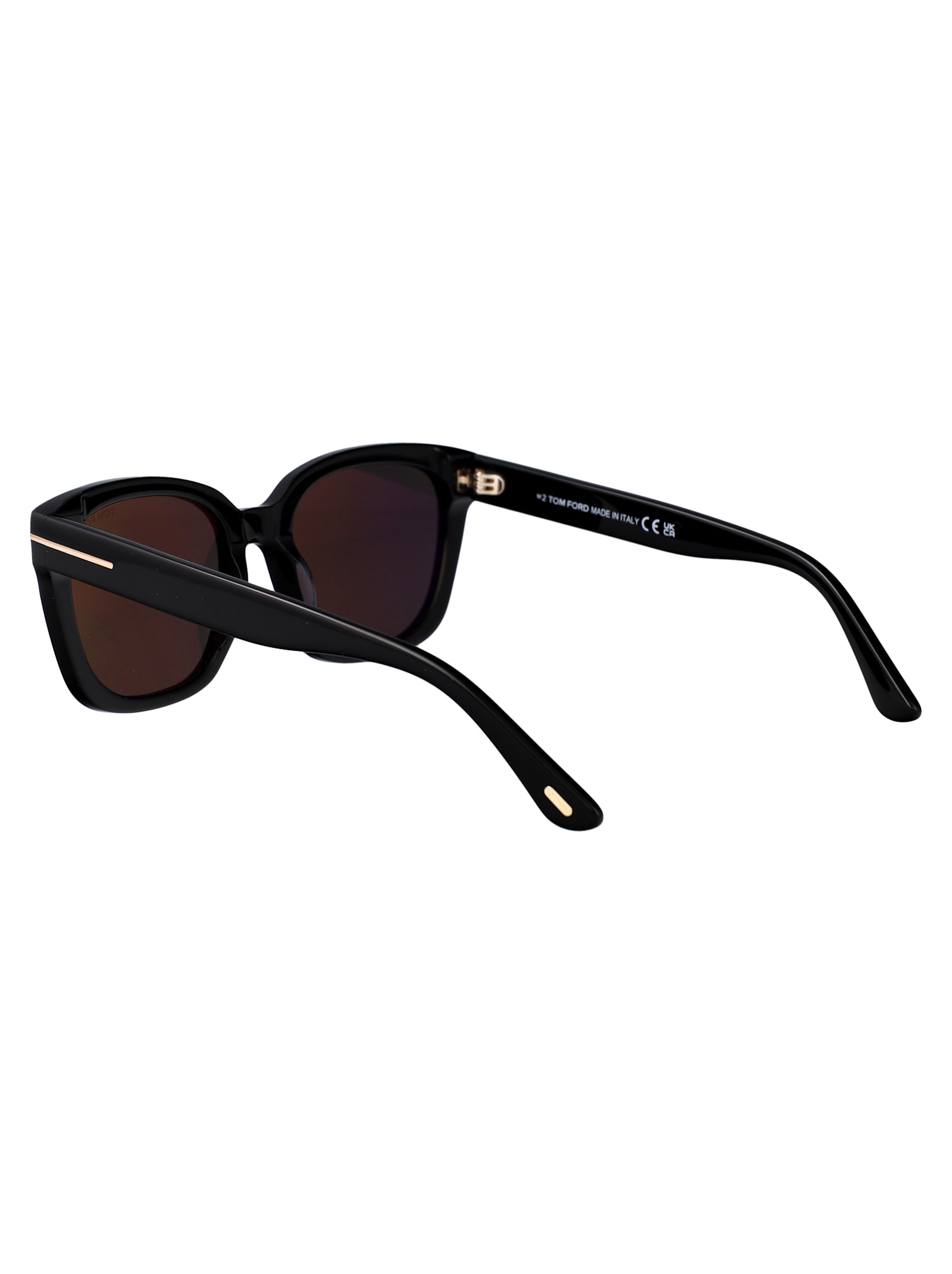 Tom Ford Nero Lucido Acetate Sunglasses In Nero Lucido / Fumo