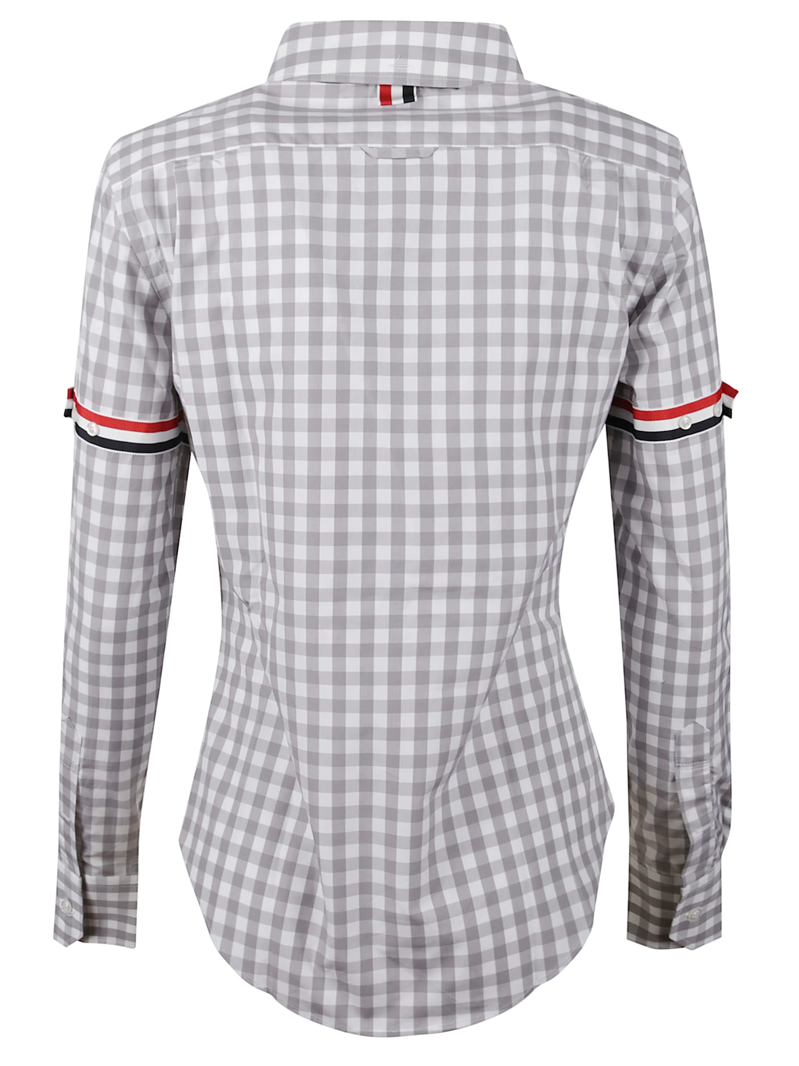 Thom Browne Gray Classic Long Sleeve Point Collar Shirt In White