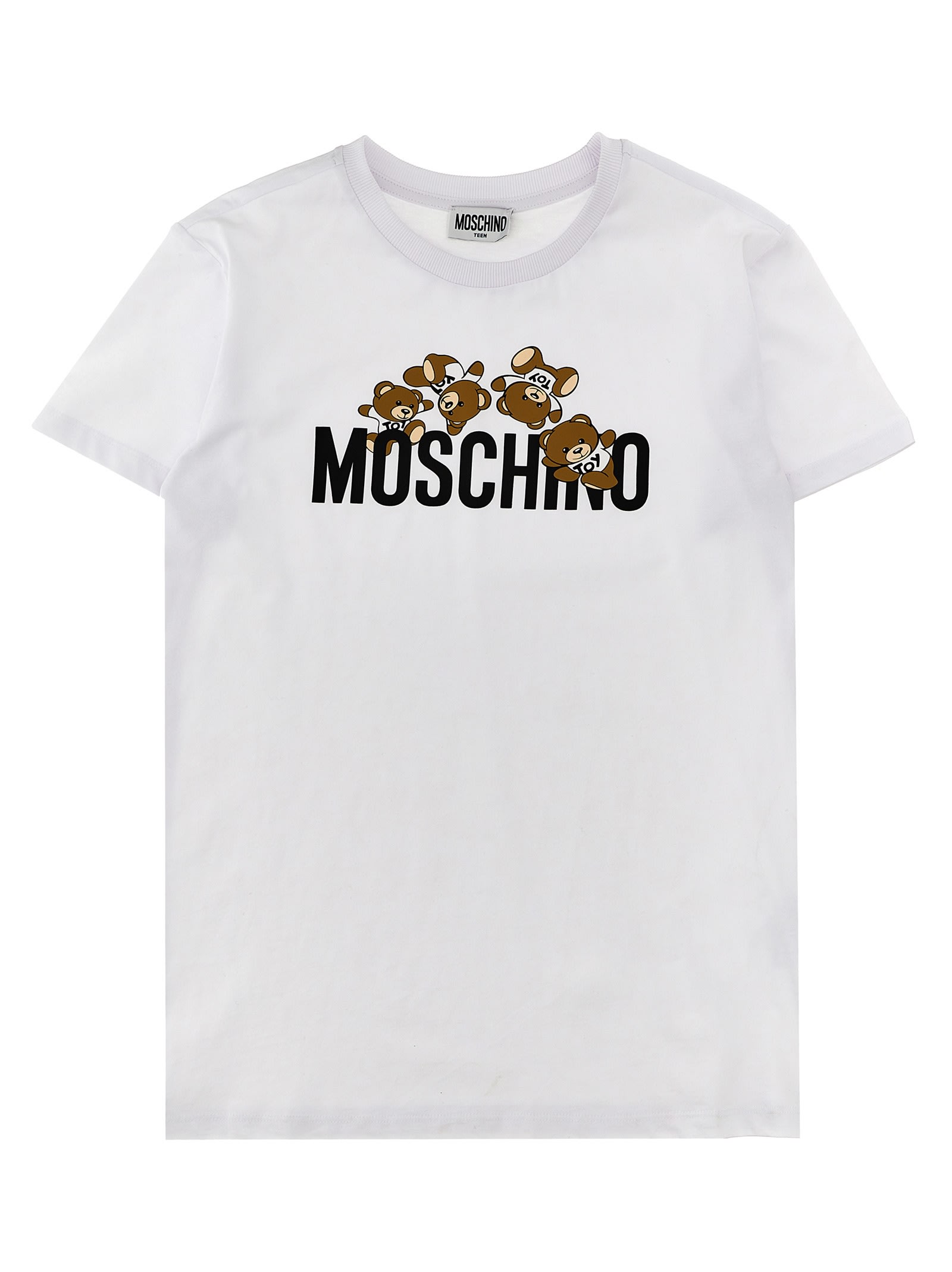 Moschino Kids' Logo Print T-shirt In White