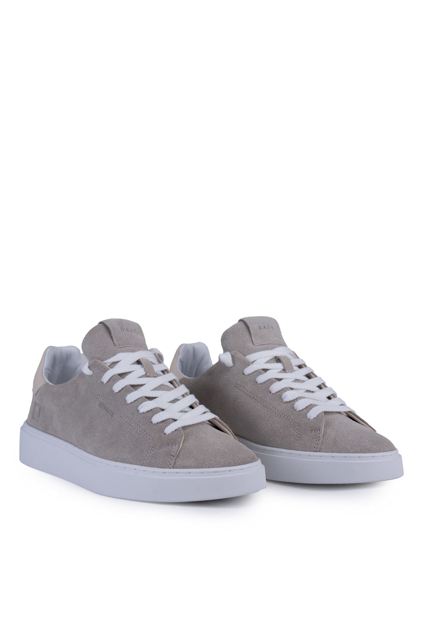 Date Levante Suede Sneakers In White-beige