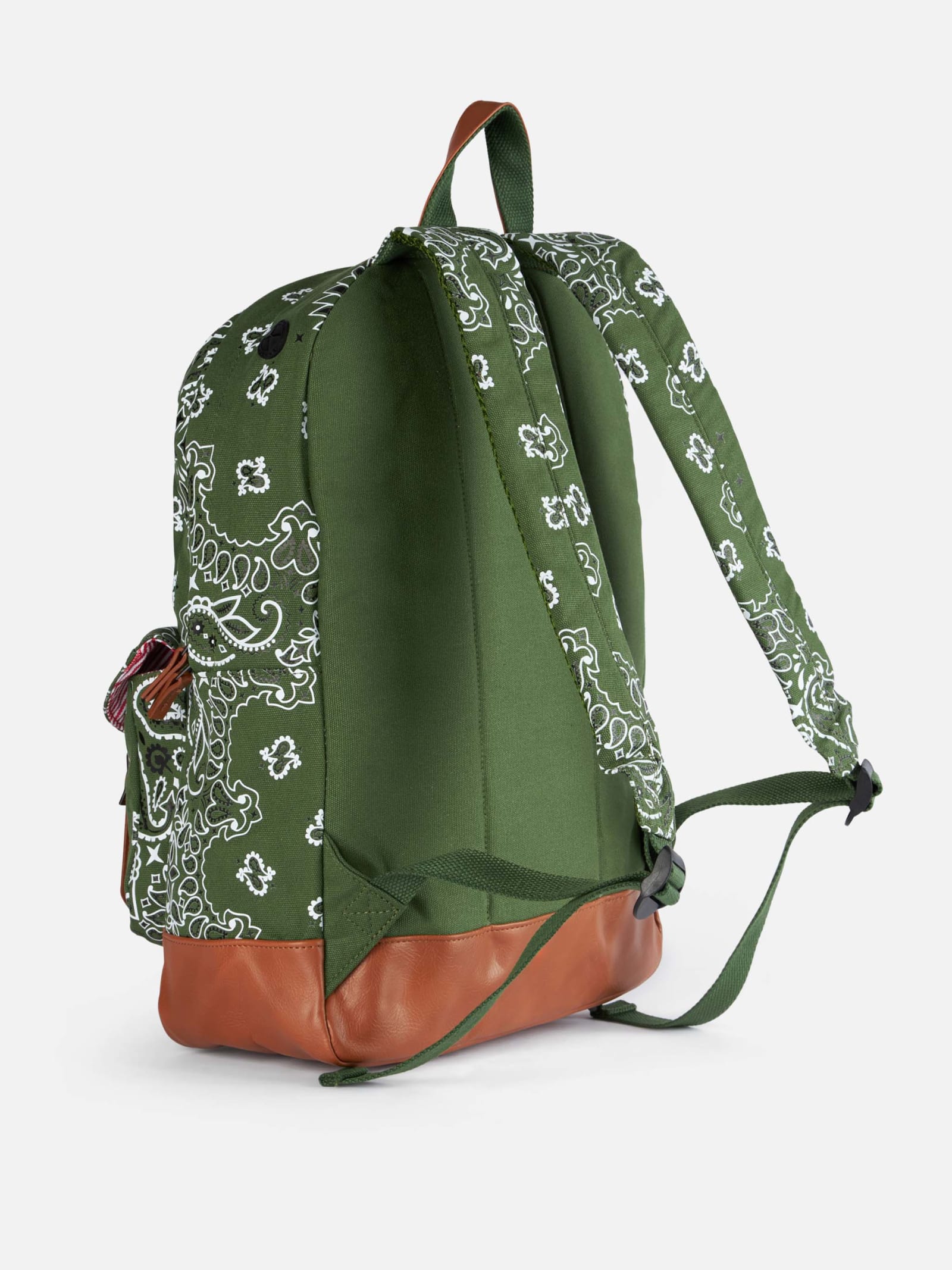 Mc2 Saint Barth Canvas Backpack Cody With Green Bandanna Print