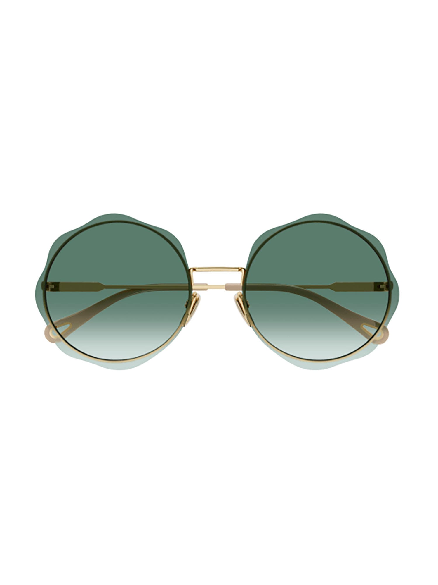 Chloé Ch0202s Sunglasses In Gold Gold Green
