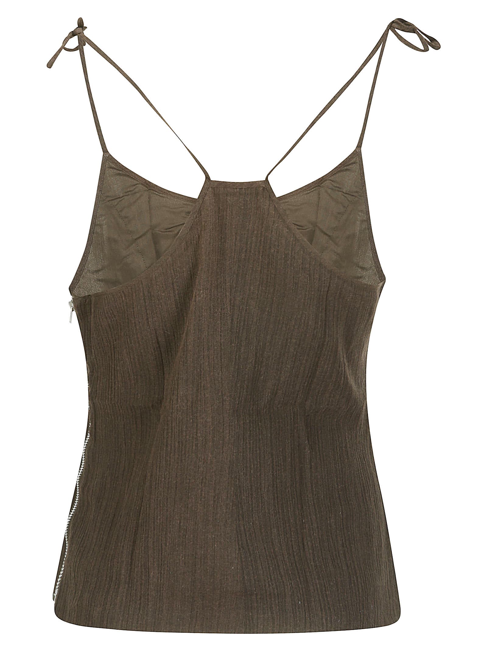 Shop Our Legacy String Tank In Plum Coated Voile