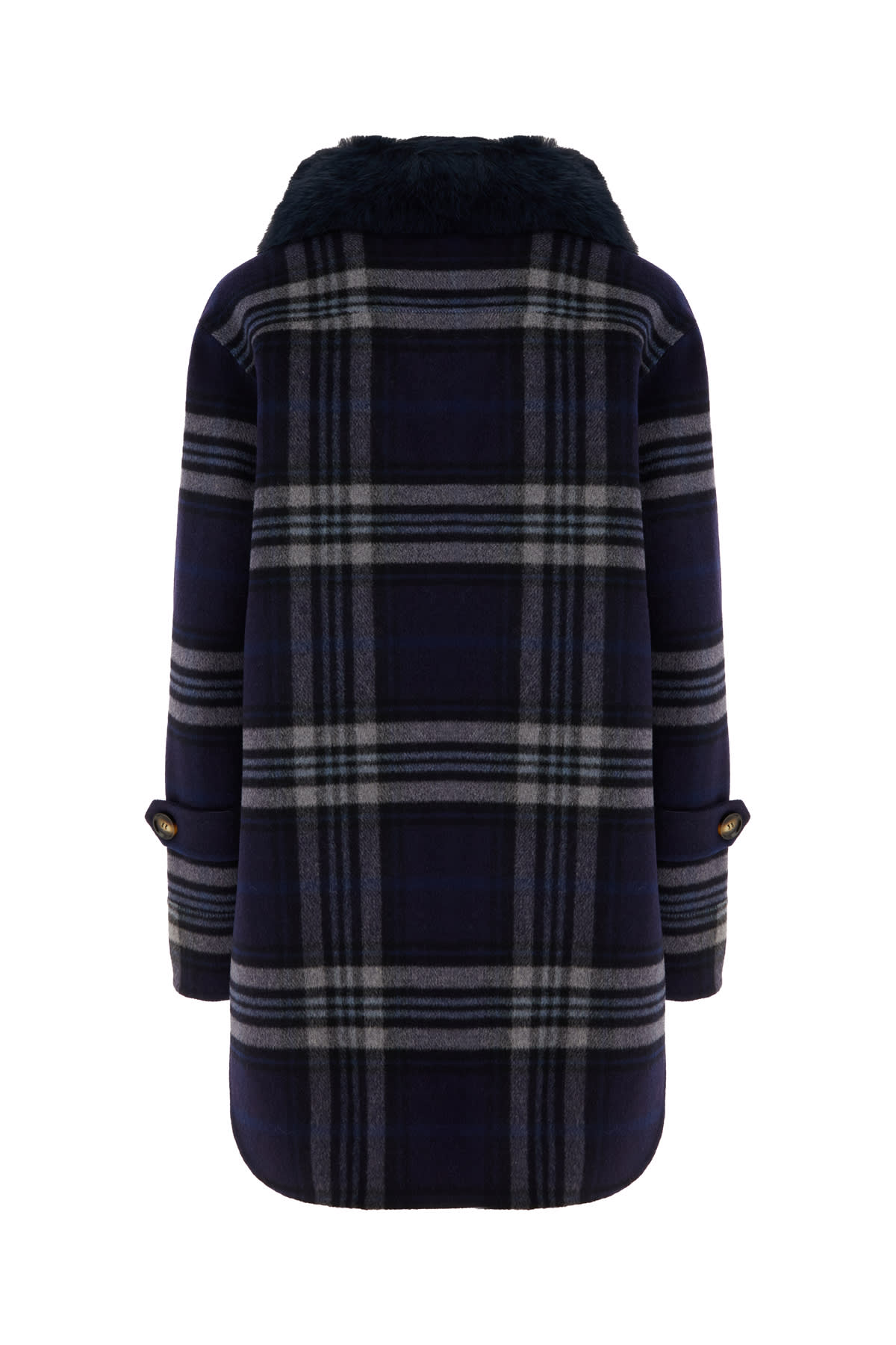 Ava Adore Embroidered Wool And Polyester Coat In Blue