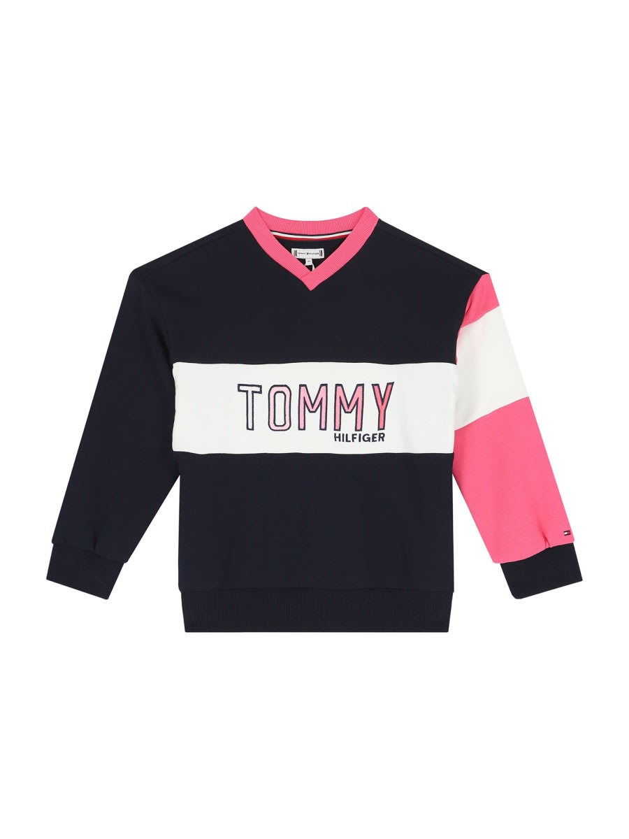 Tommy Hilfiger Colorblock Crewneck Sweatshirt In Multicolour