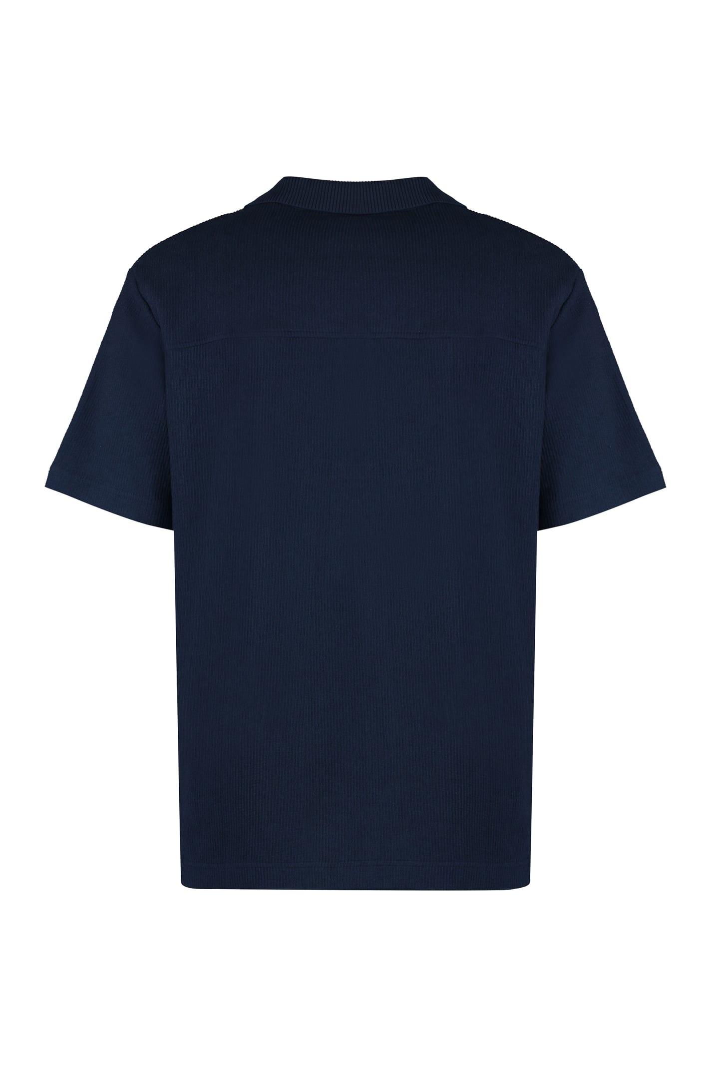 Shop Hugo Boss Short Sleeve Cotton Shirt In Blue