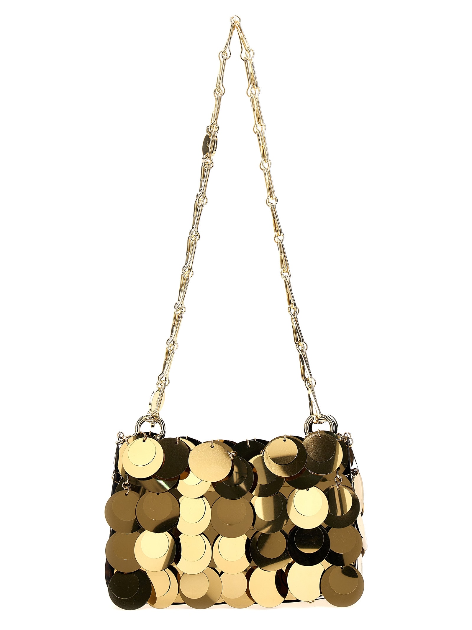 Shop Rabanne Sparkle Nano Handbag In Gold