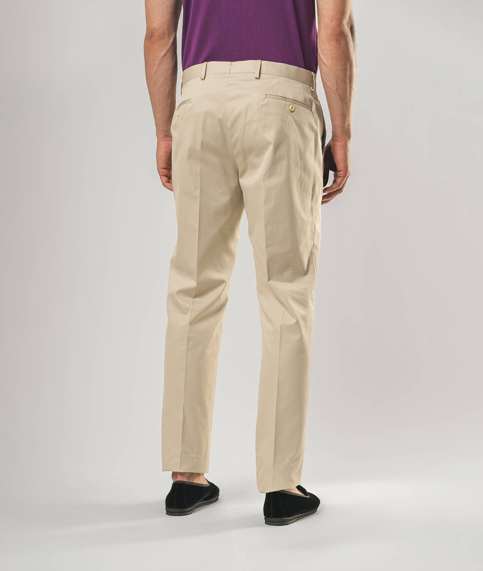 Shop Larusmiani Velvet Trousers Howard Pants In Lightgray