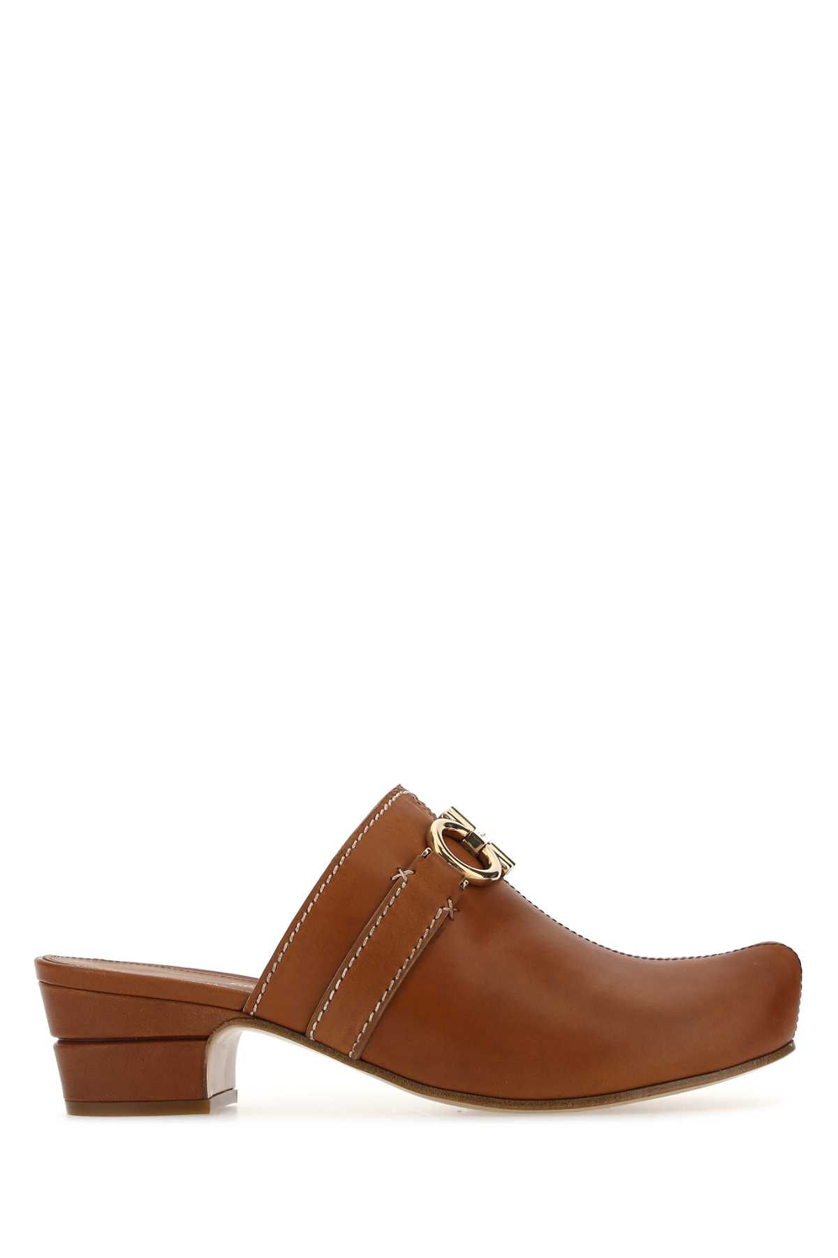 Shop Ferragamo Caramel Leather Phobos Mules In 002