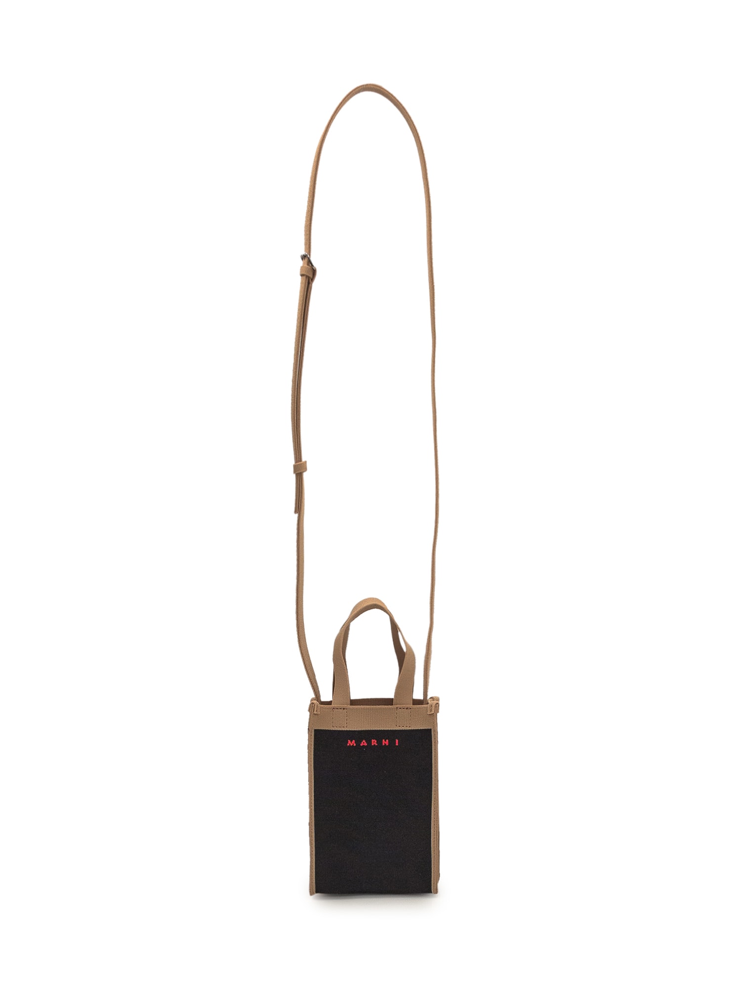 Black Mini bi-colour canvas cross-body bag, Marni